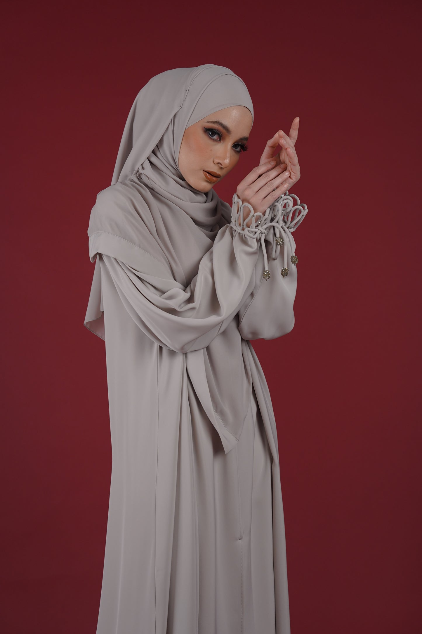 HAZEL ABAYA MOON GREY