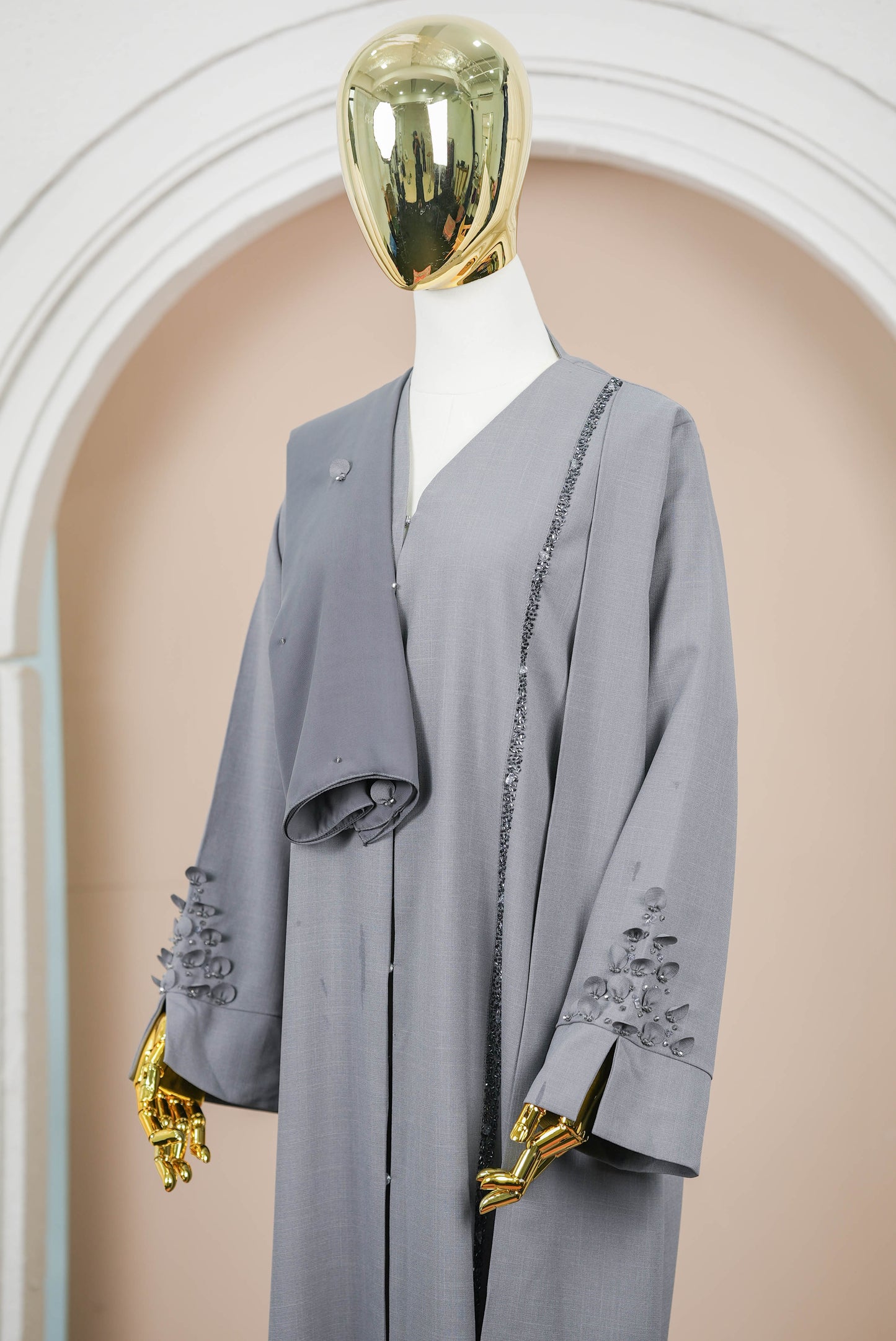 GHINA ABAYA GREY