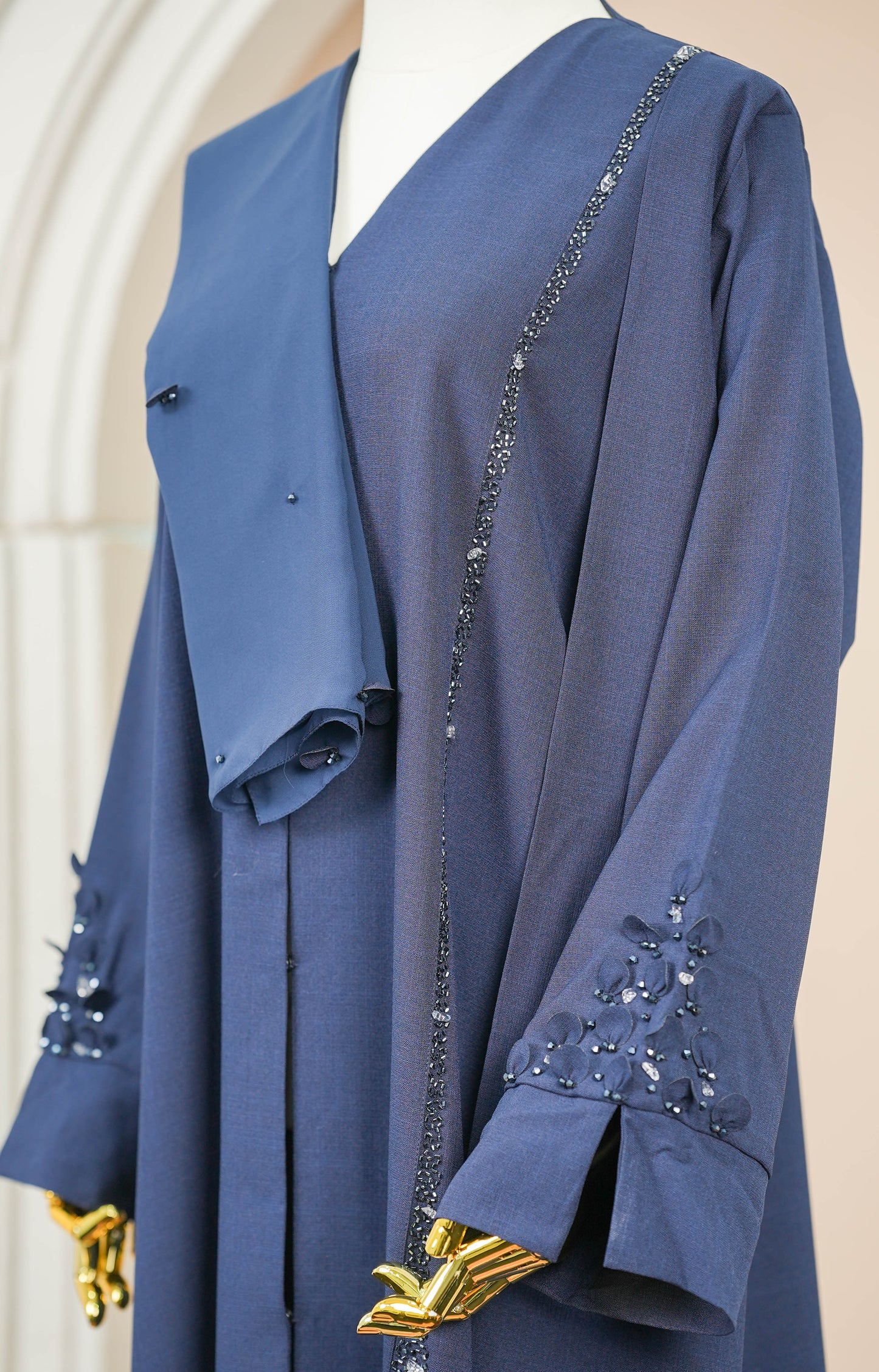 GHINA ABAYA BLUE DENIM