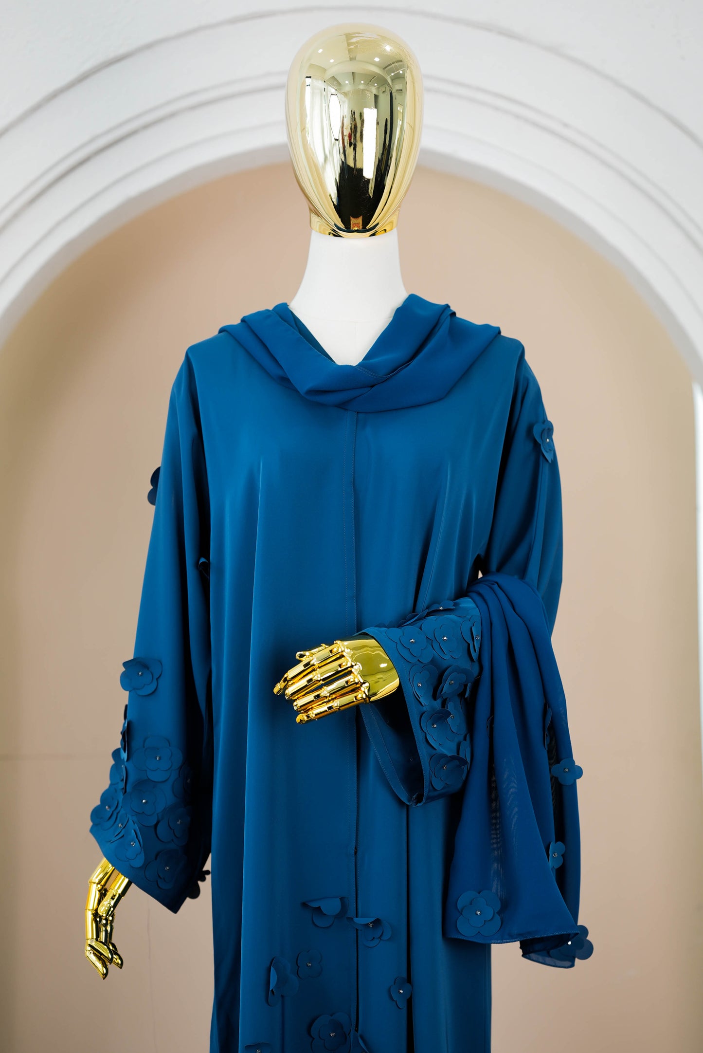 FLURA ABAYA TEAL BLUE