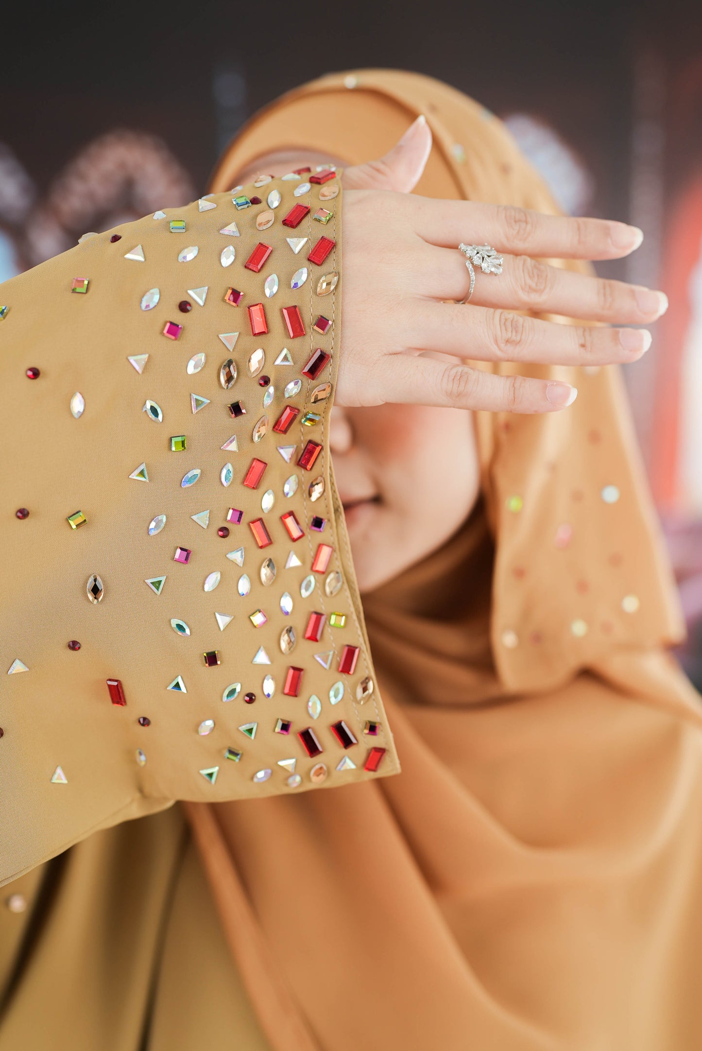 HEER ABAYA DARK MUSTARD