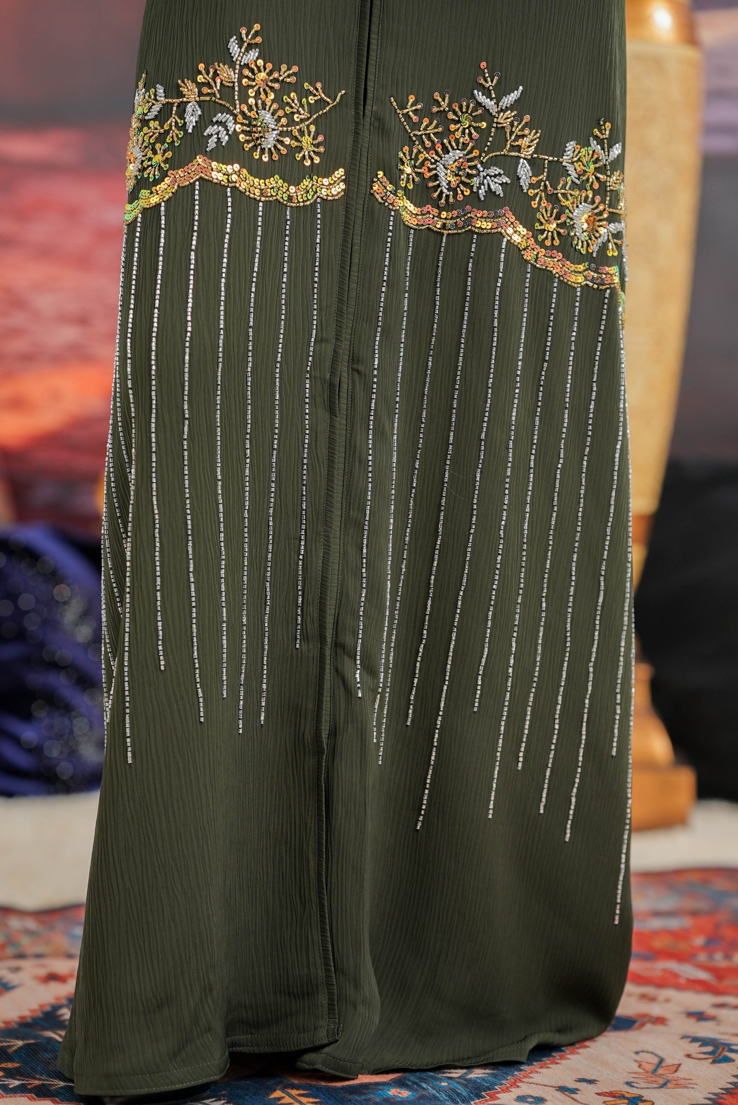 MAJRA ABAYA ARMY GREEN