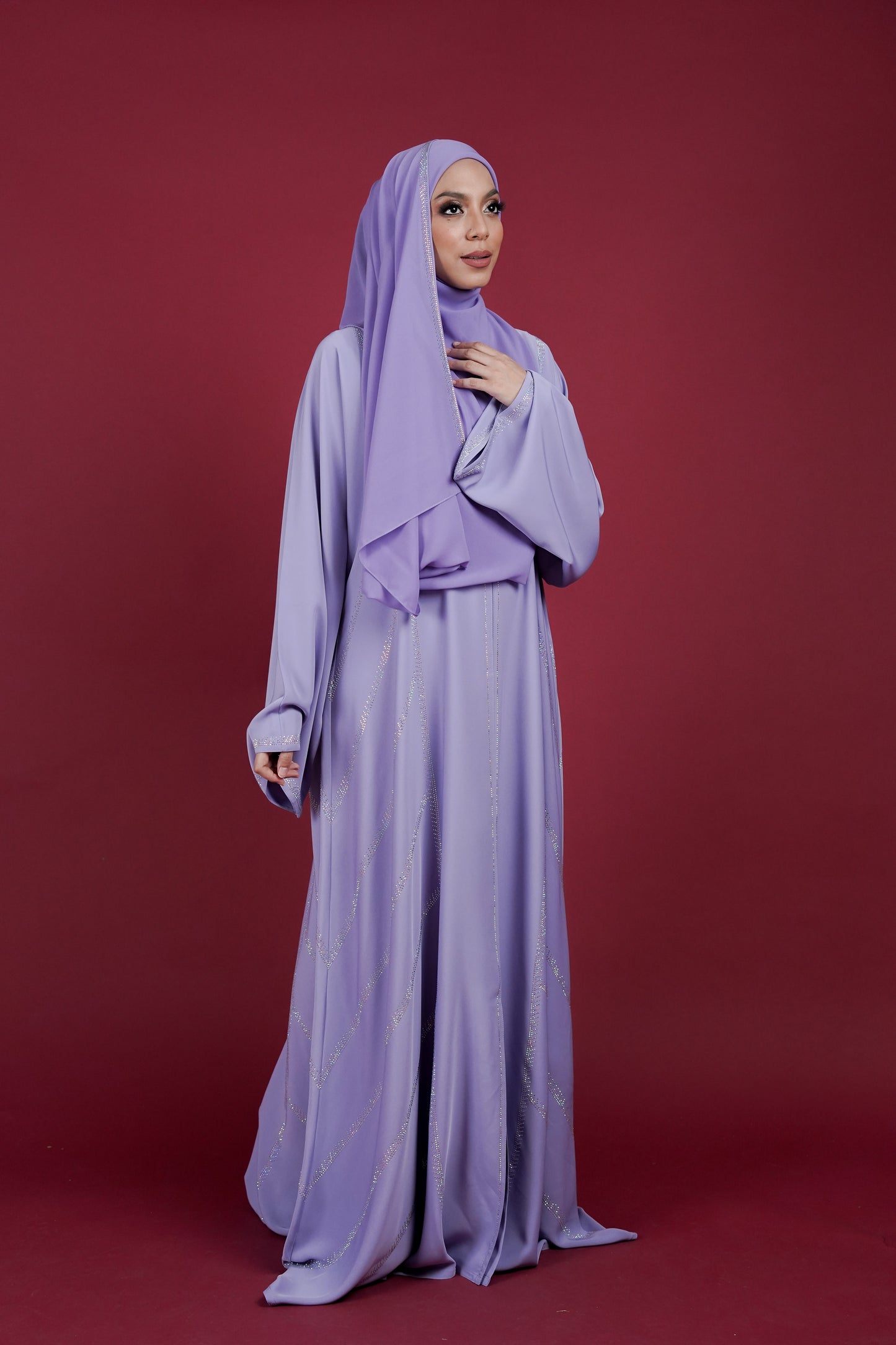 TASMEERA ABAYA DUSTY LILAC