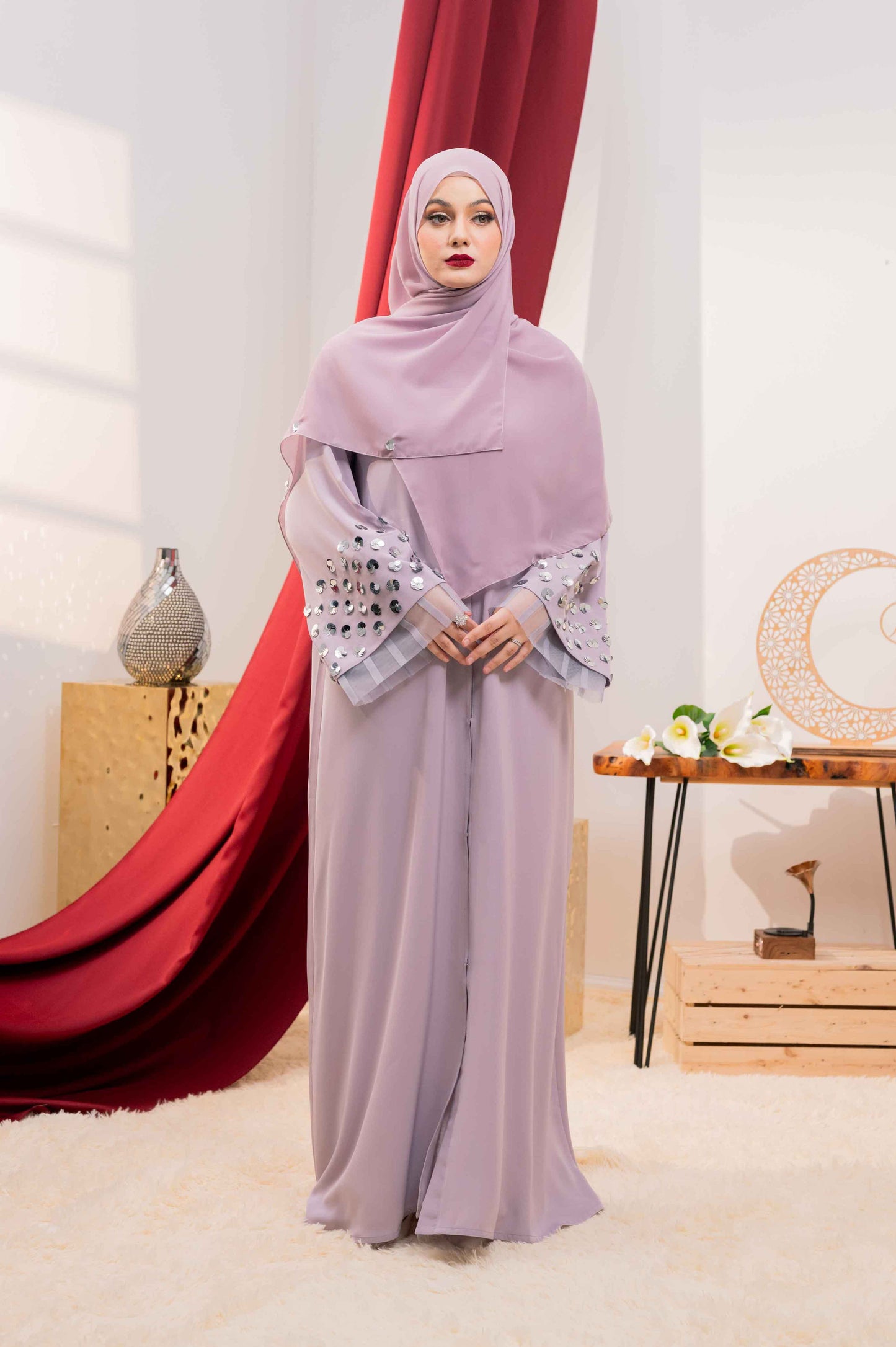 JAYDRA ABAYA DUSTY PURPLE