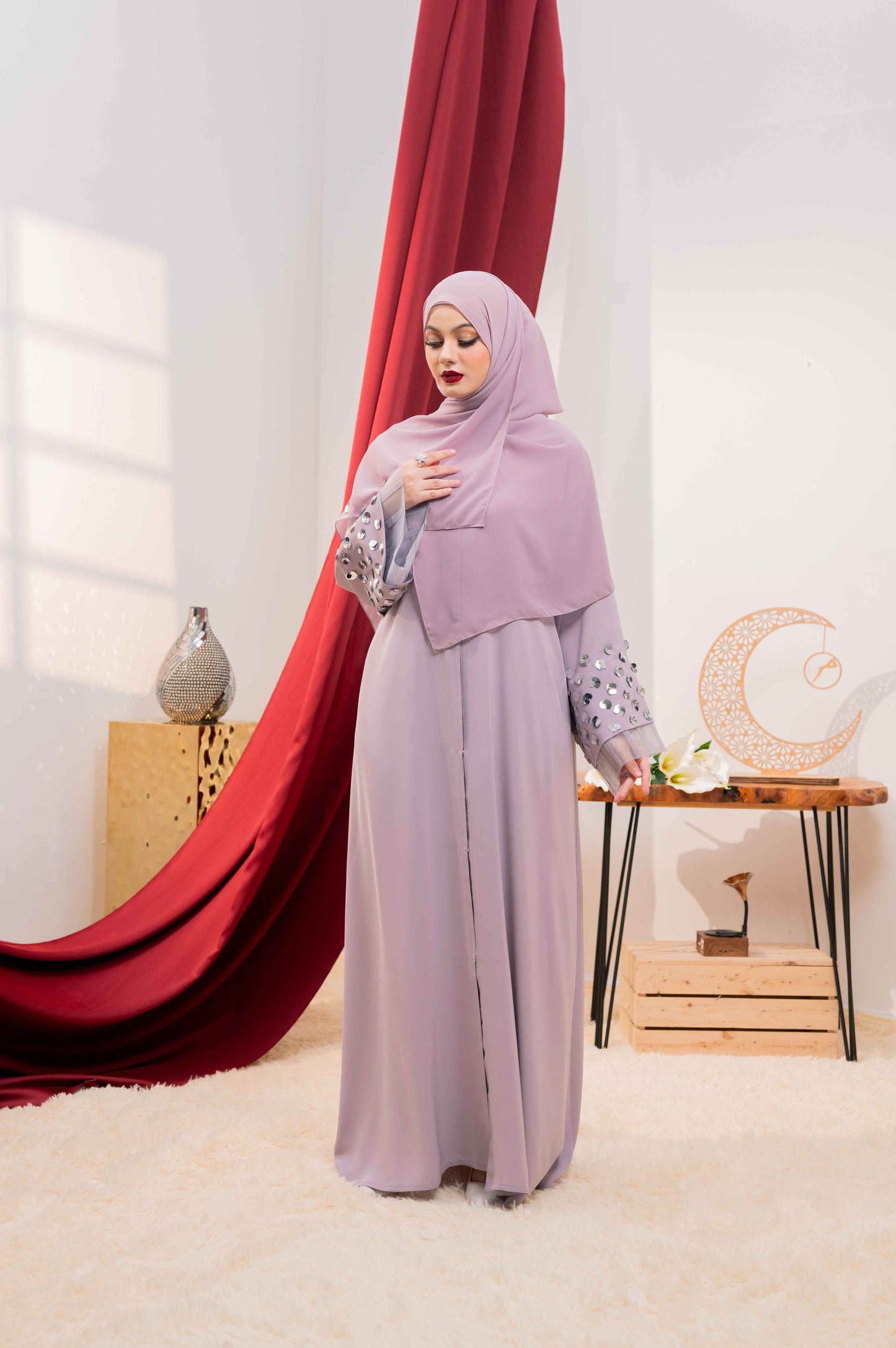 JAYDRA ABAYA DUSTY PURPLE