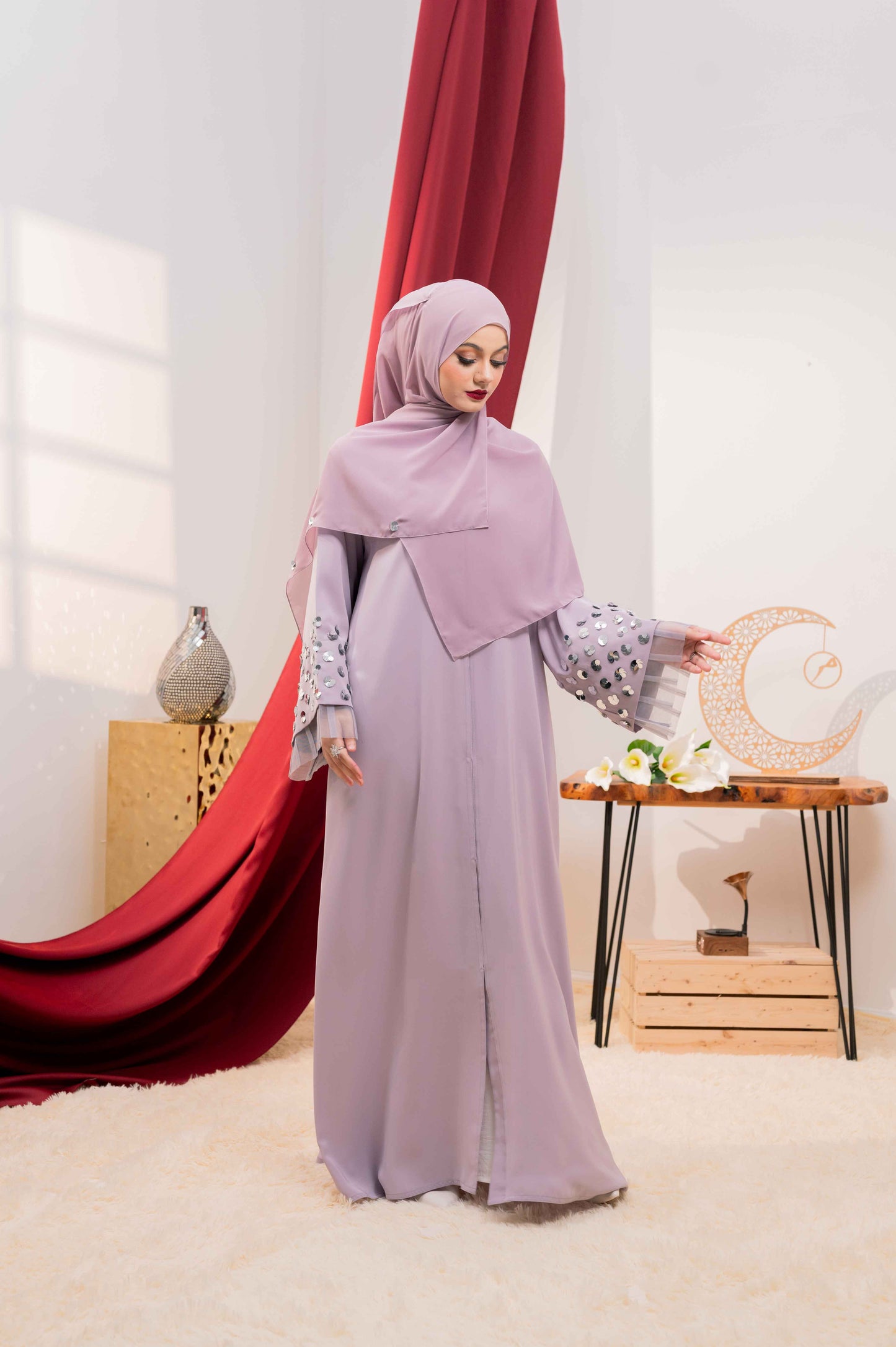 JAYDRA ABAYA DUSTY PURPLE