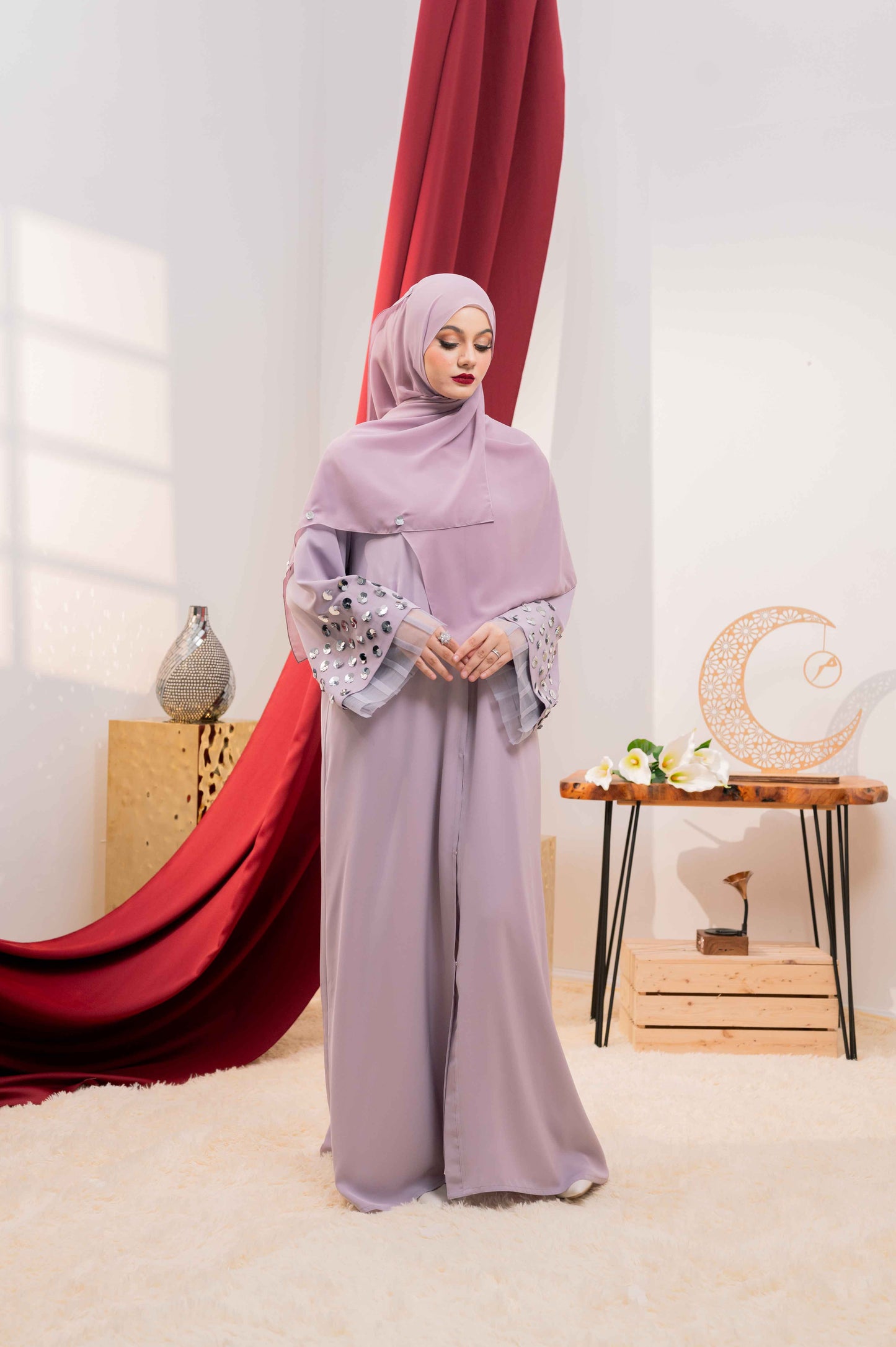 JAYDRA ABAYA DUSTY PURPLE