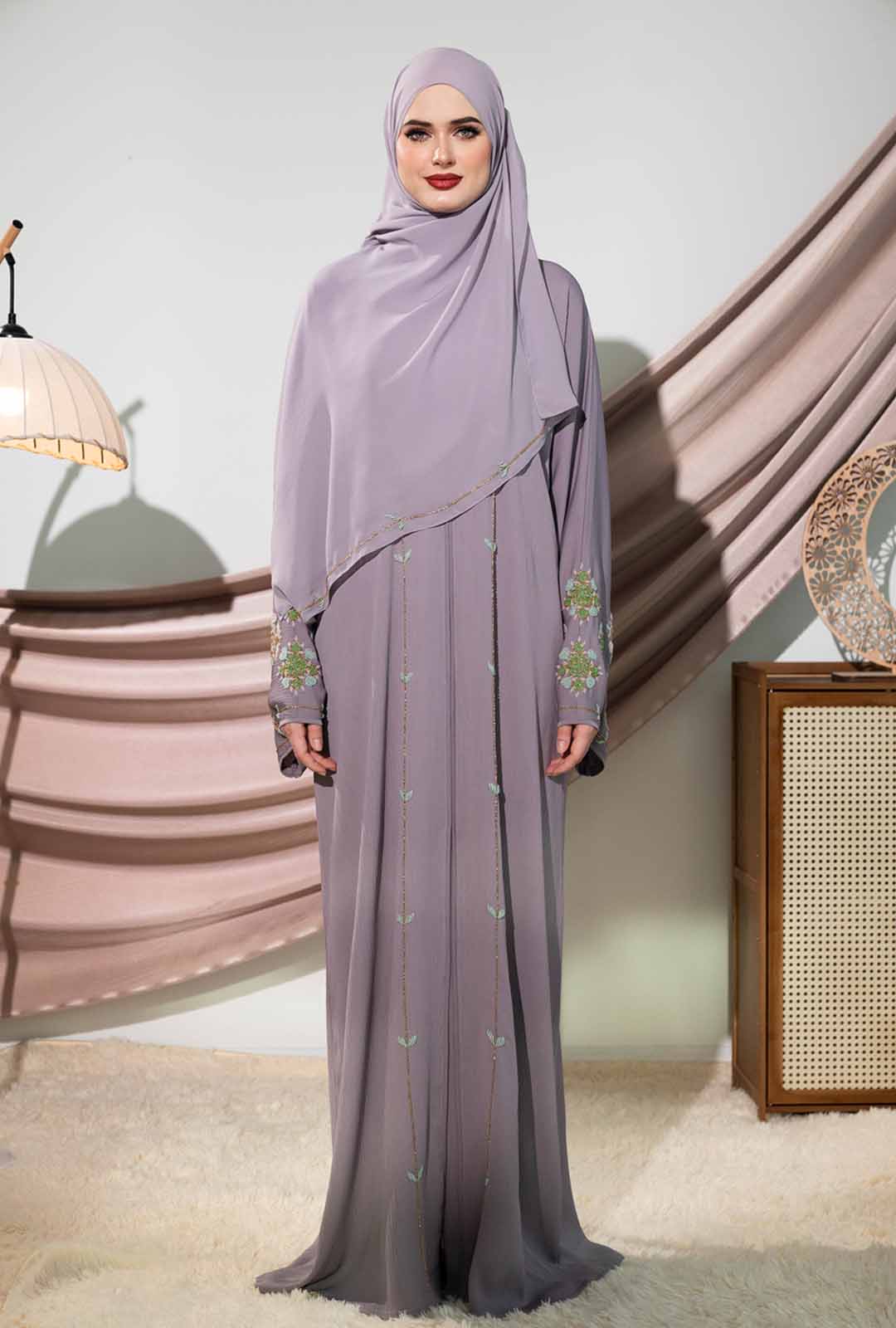HANAN ABAYA DUSTY PURPLE
