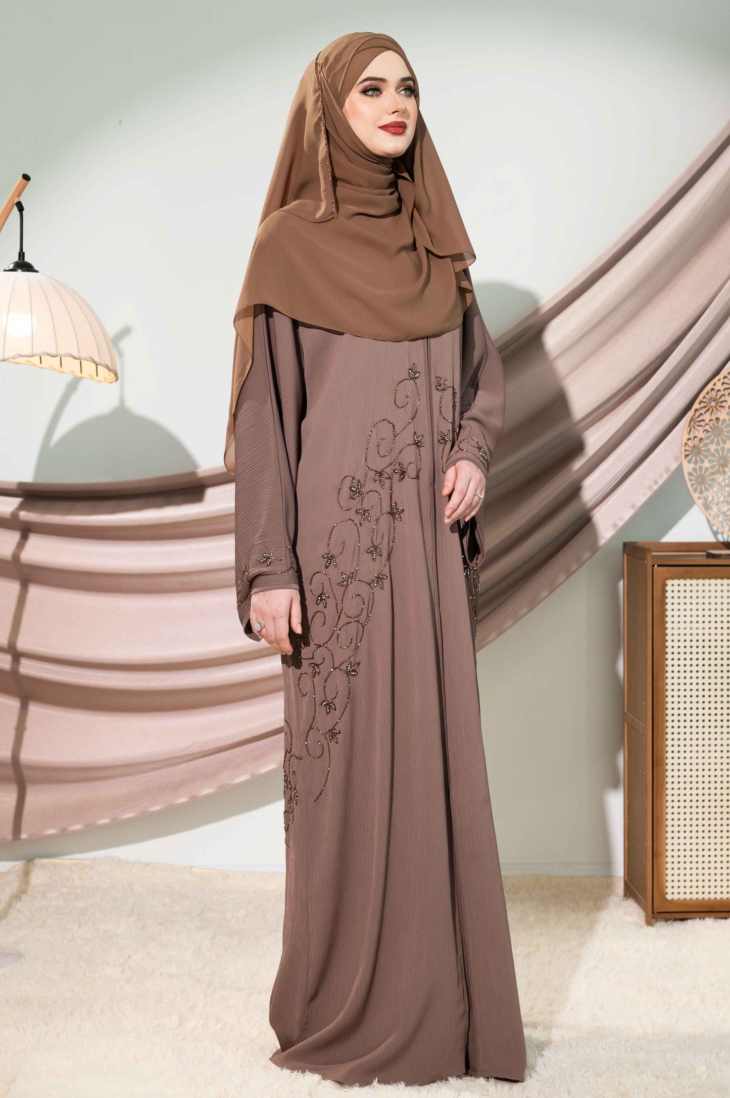 MAHREEN ABAYA WARM TAUPE
