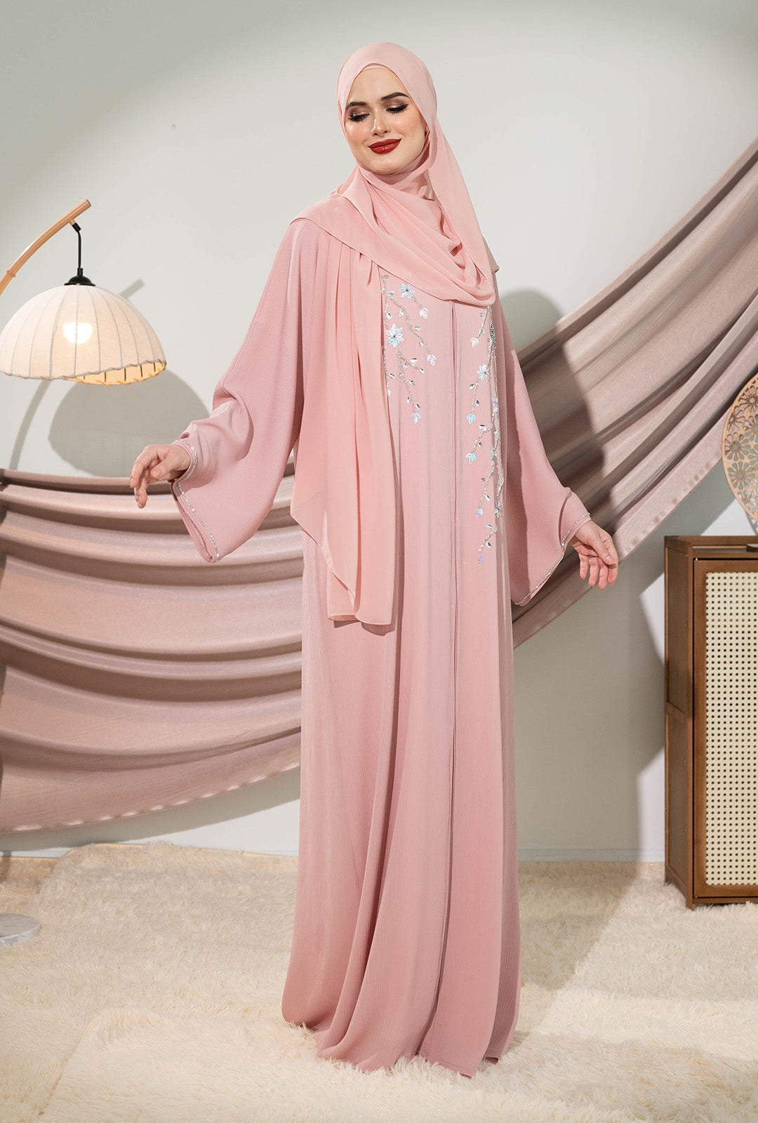 KAAMIL ABAYA BABY PINK