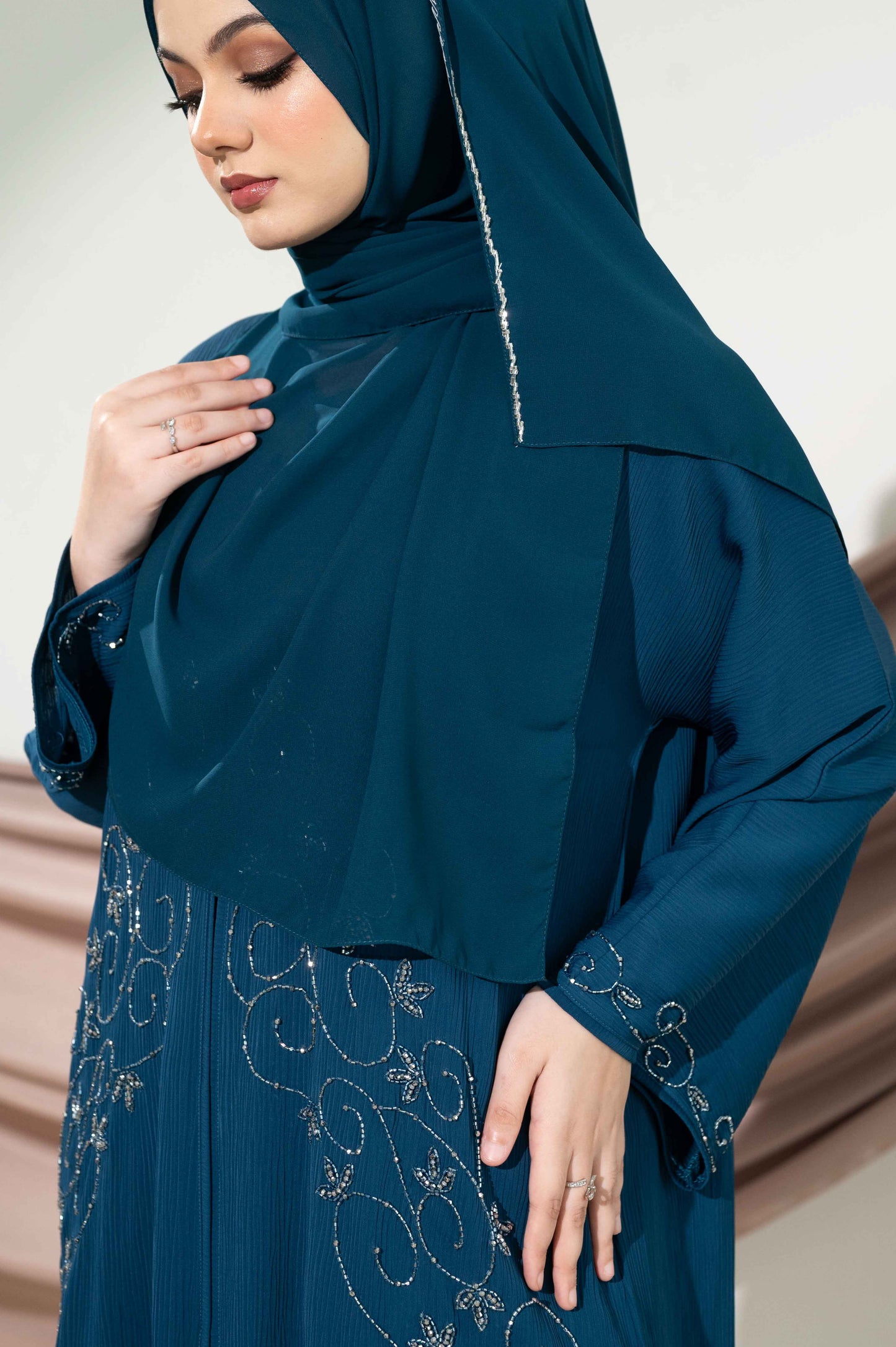 MAHREEN ABAYA TEAL BLUE