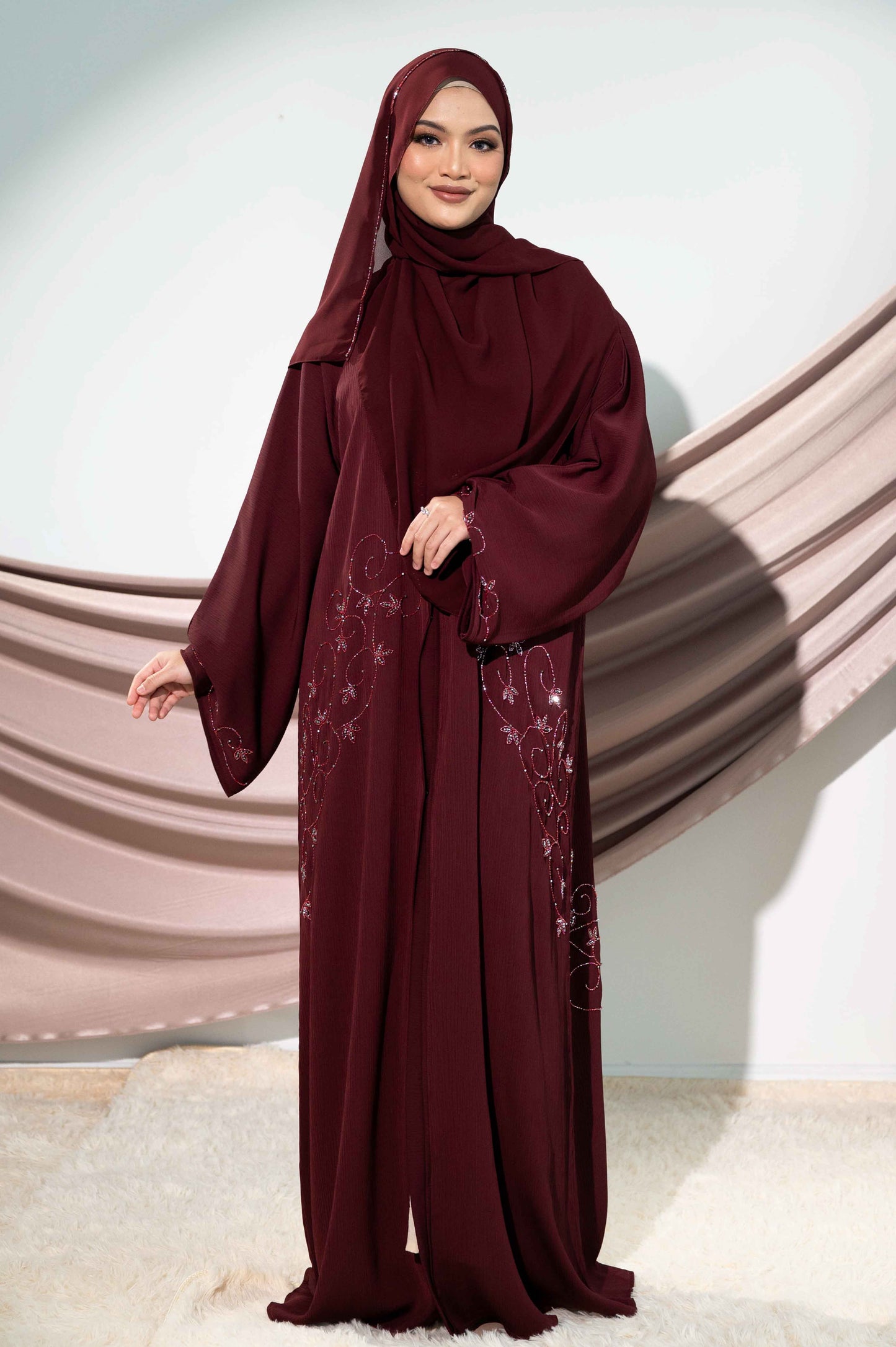 MAHREEN ABAYA BURGUNDY