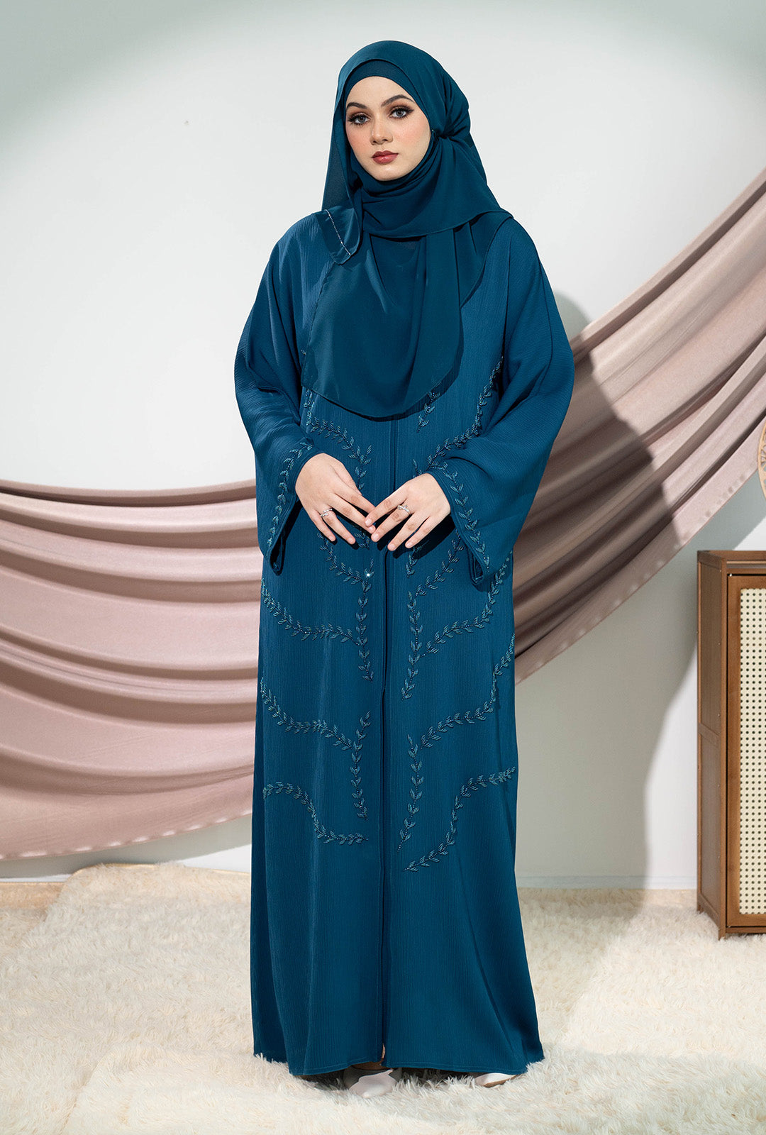 TASNEEM ABAYA TEAL BLUE