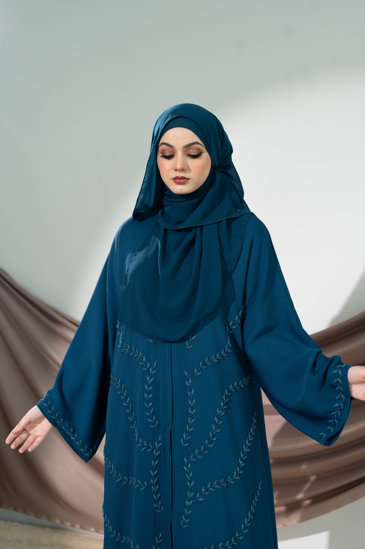 TASNEEM ABAYA TEAL BLUE