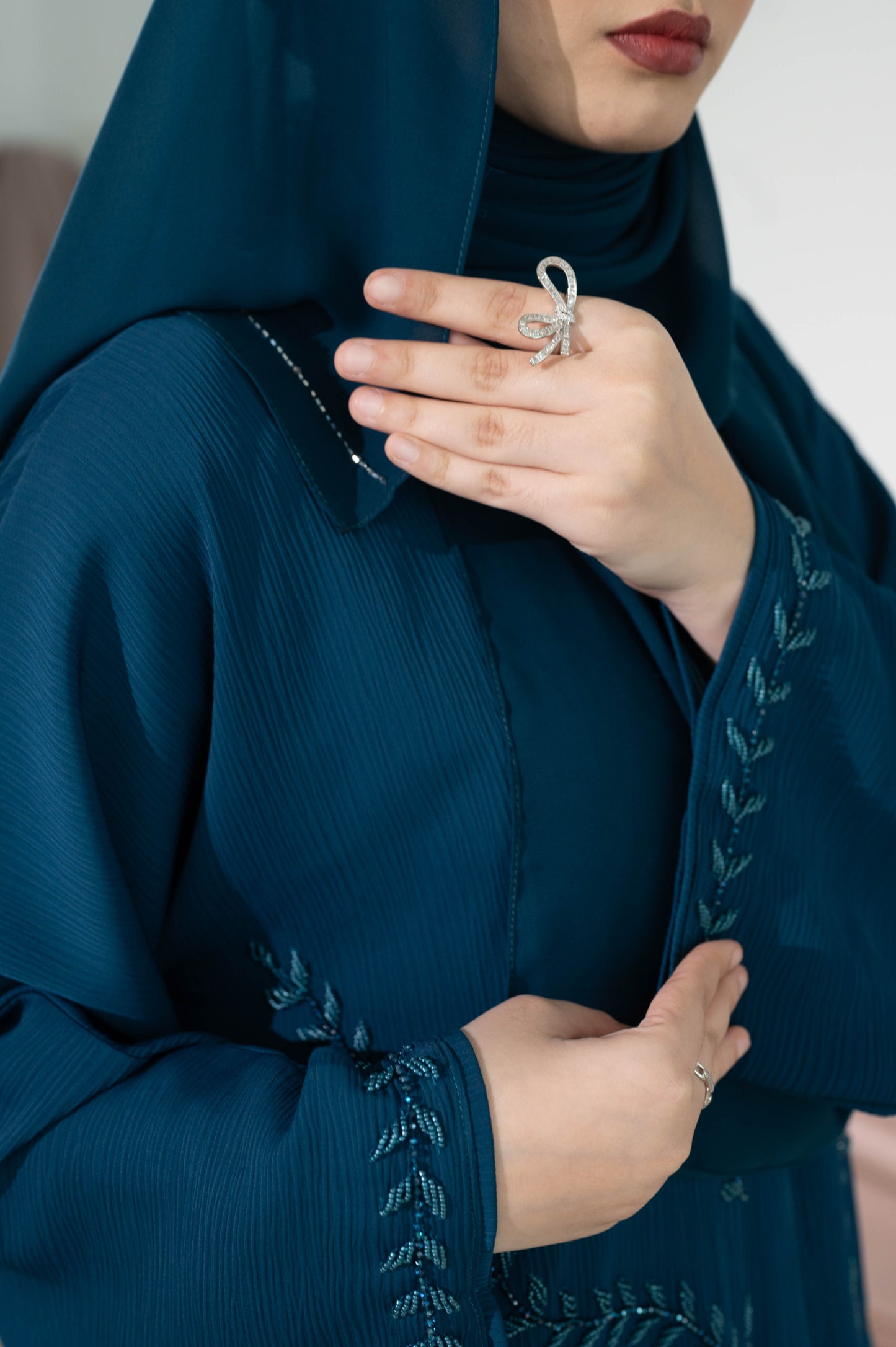 TASNEEM ABAYA TEAL BLUE