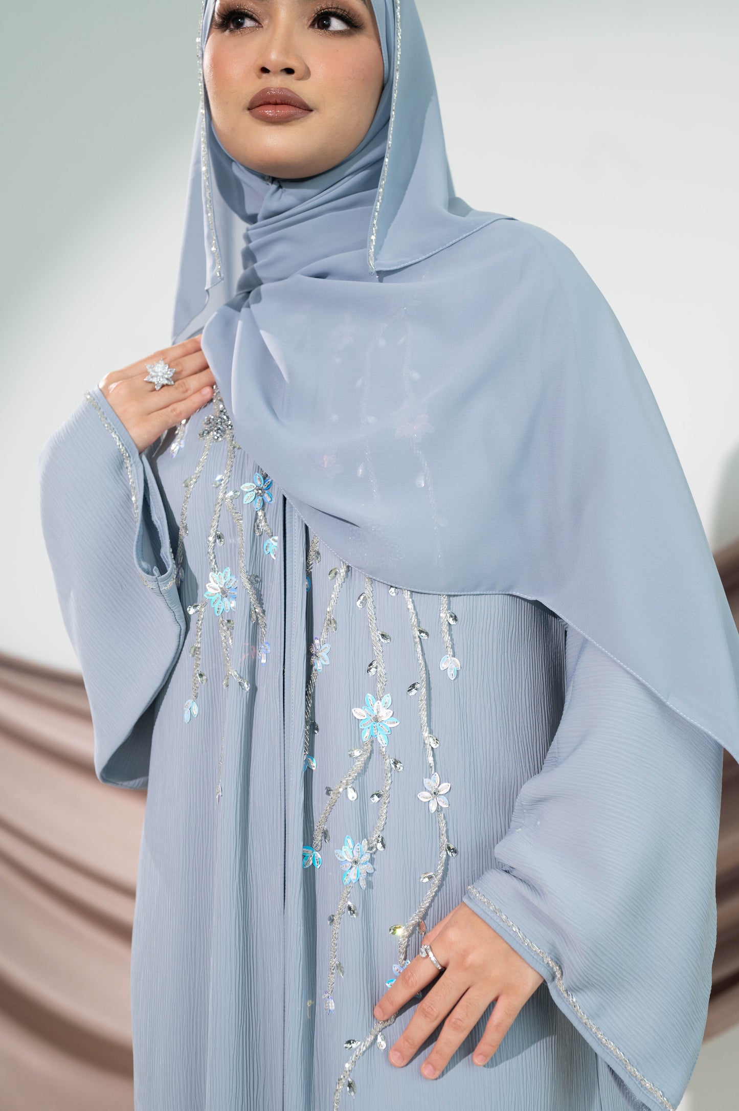 KAAMIL ABAYA POWDER BLUE