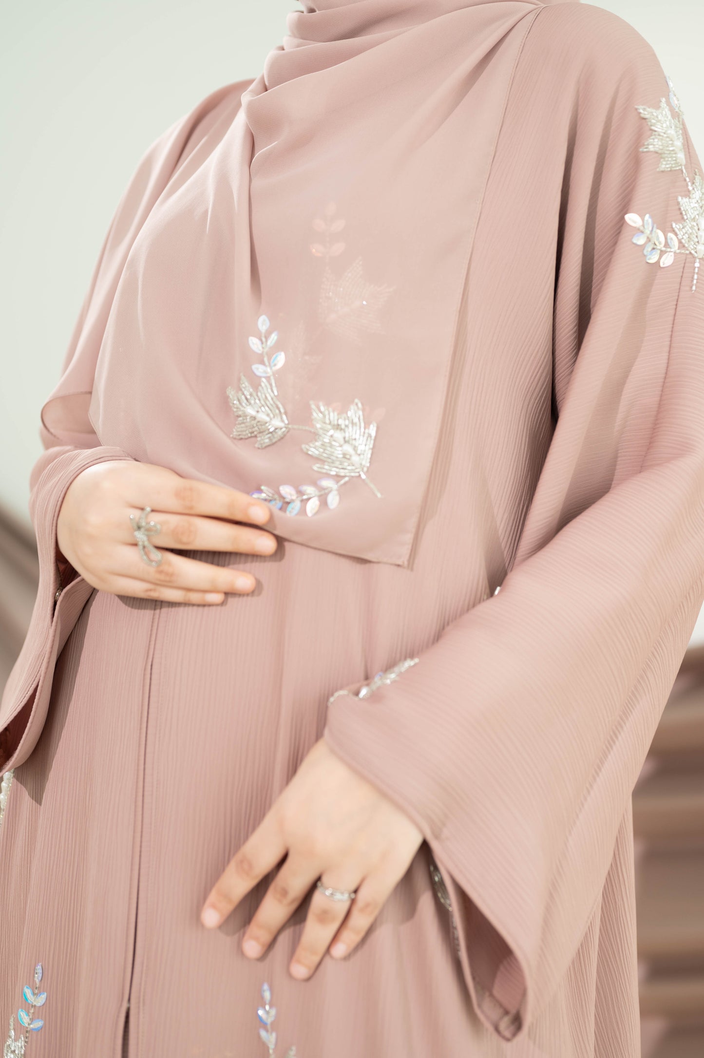 NIMRA ABAYA ROSEWATER
