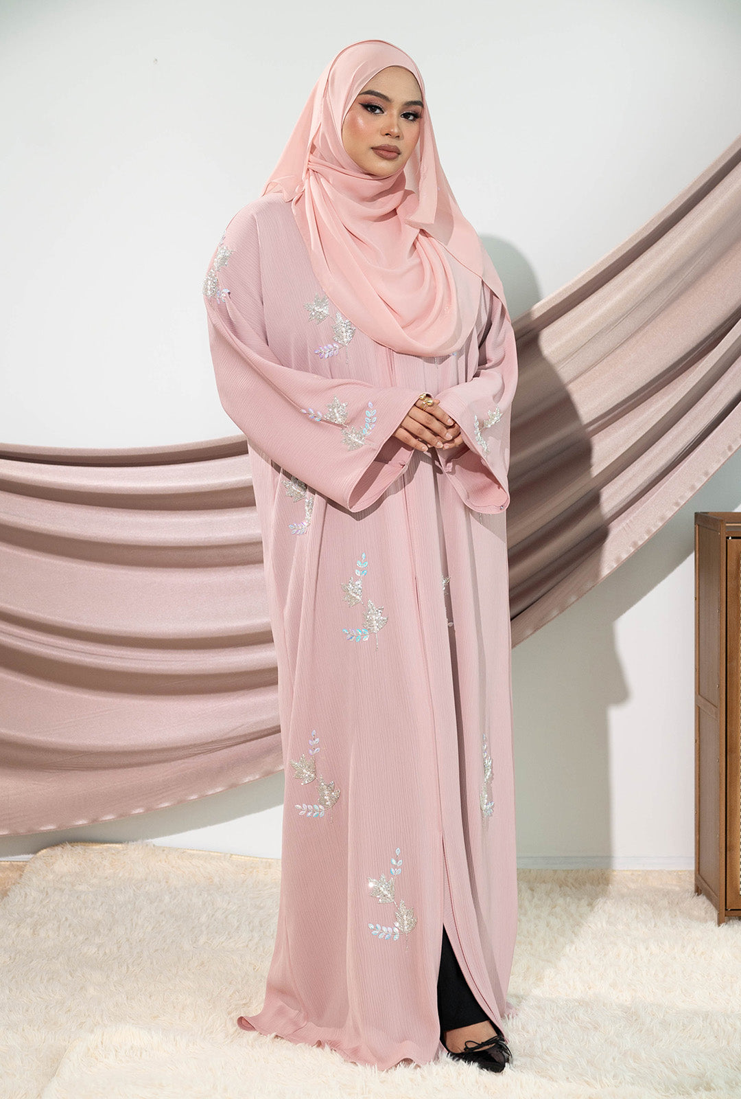 NIMRA ABAYA BABY PINK