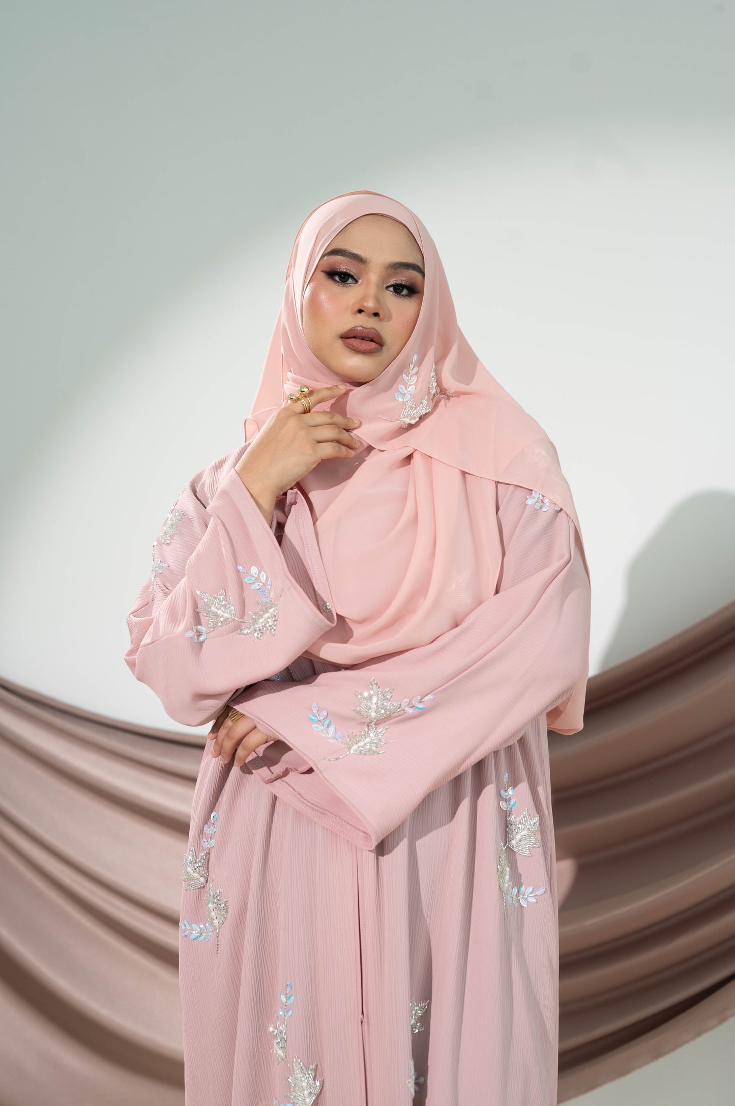NIMRA ABAYA BABY PINK