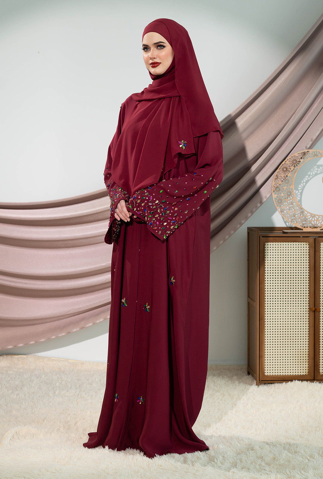 ALMA ABAYA RED GARNET