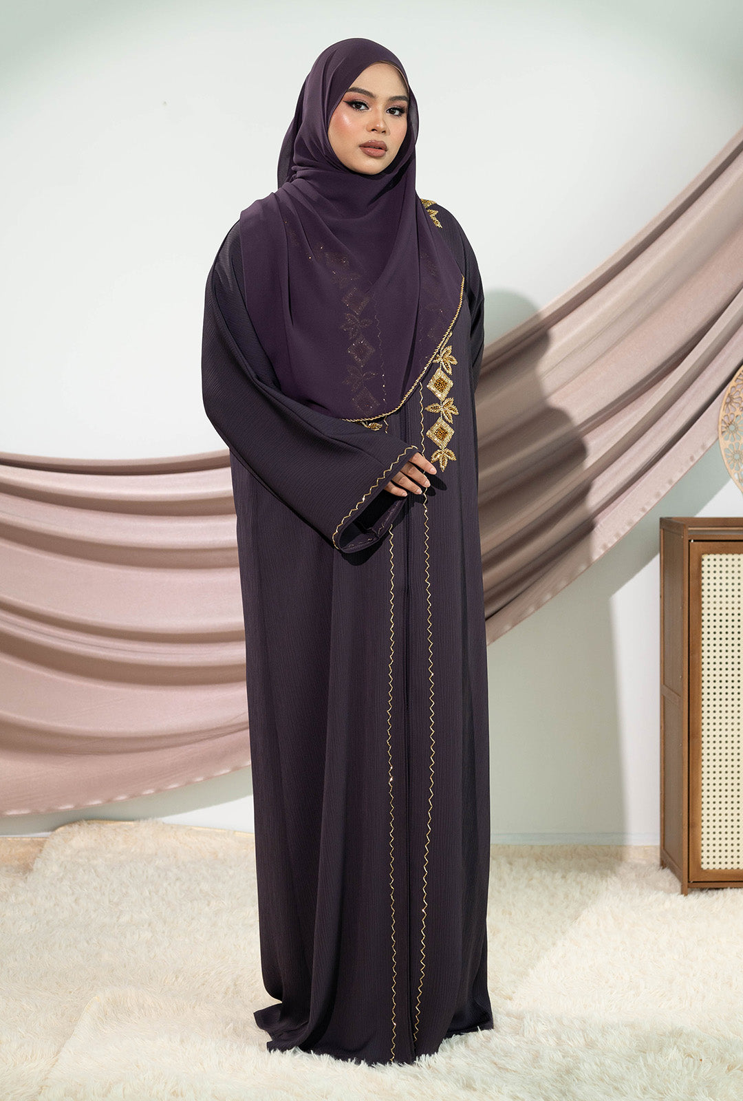 LEANDRA ABAYA DEEP PURPLE