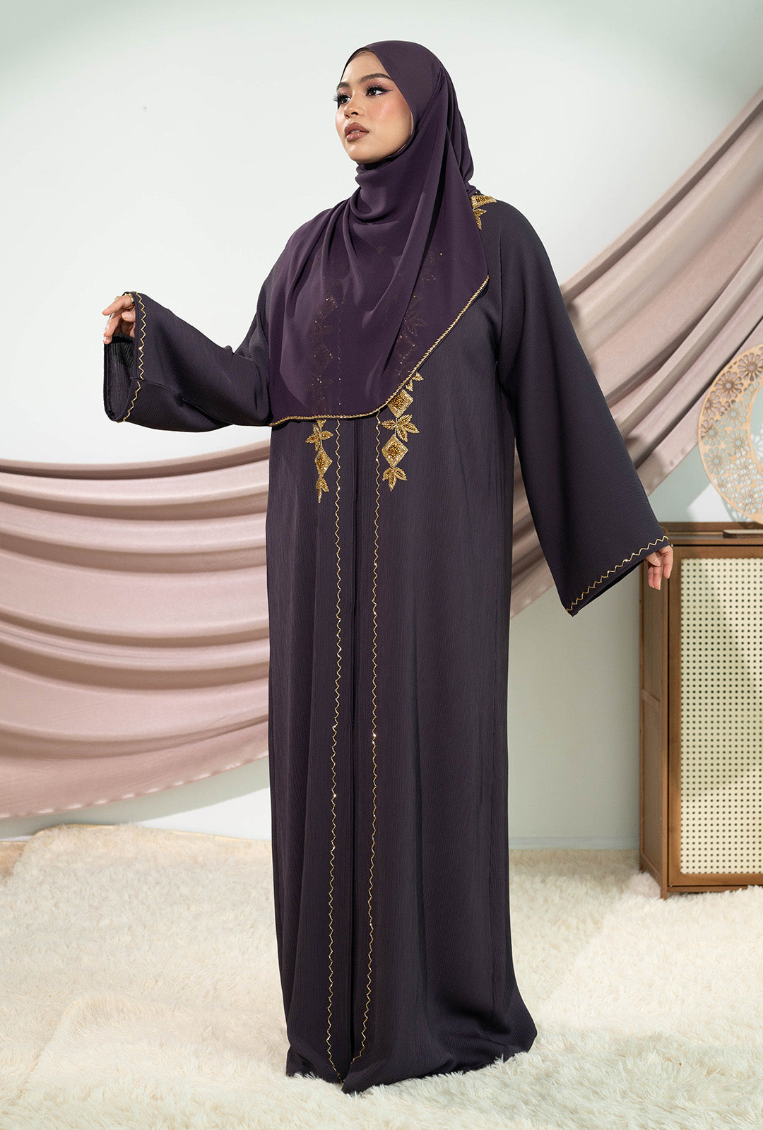 LEANDRA ABAYA DEEP PURPLE