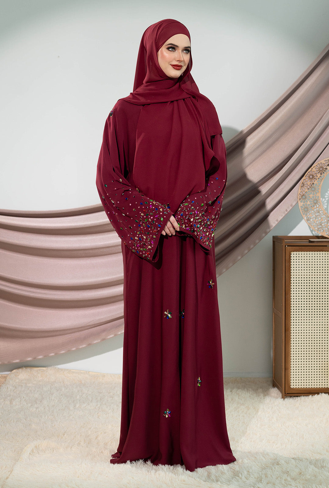 ALMA ABAYA RED GARNET