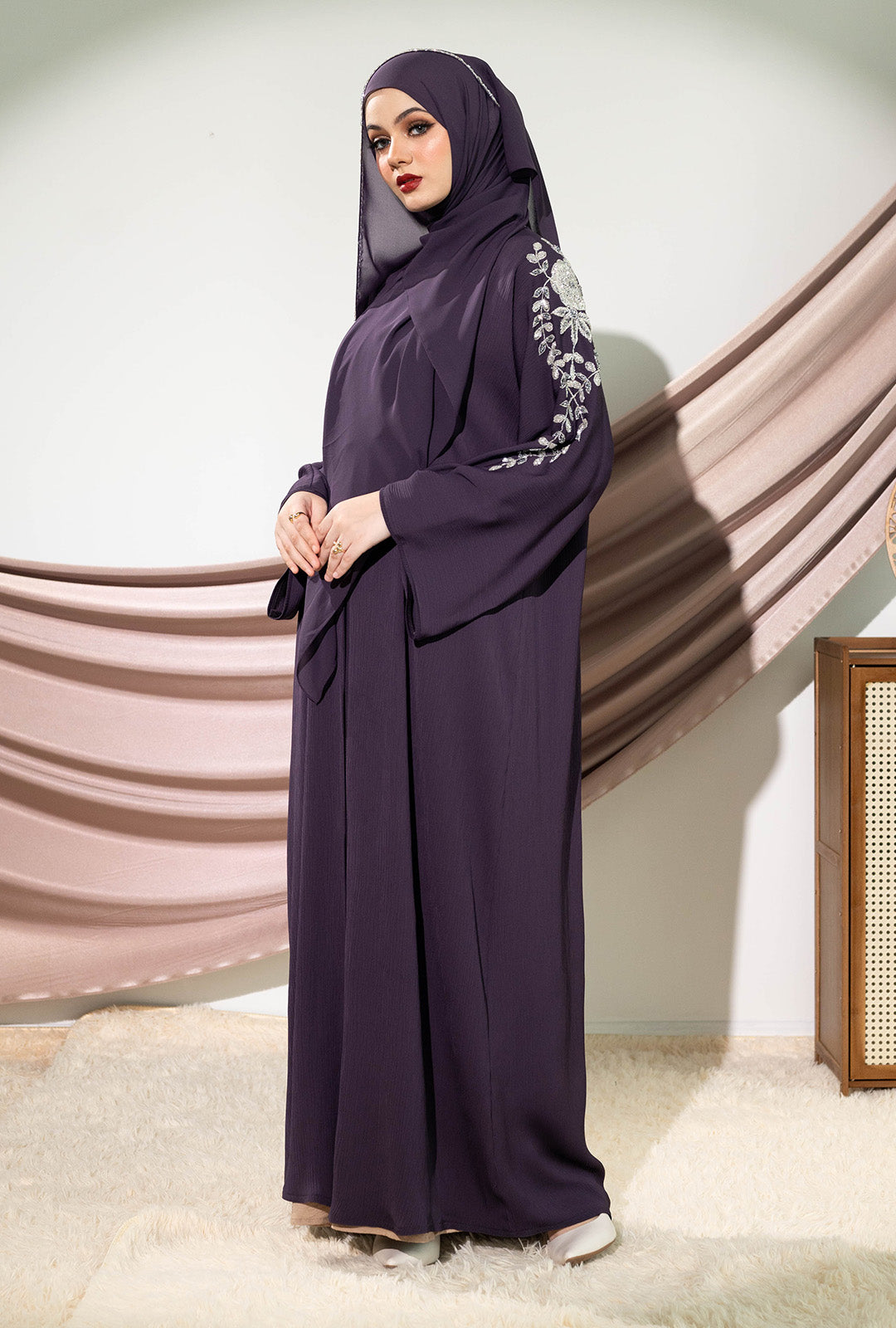 AREESHA ABAYA DEEP PURPLE