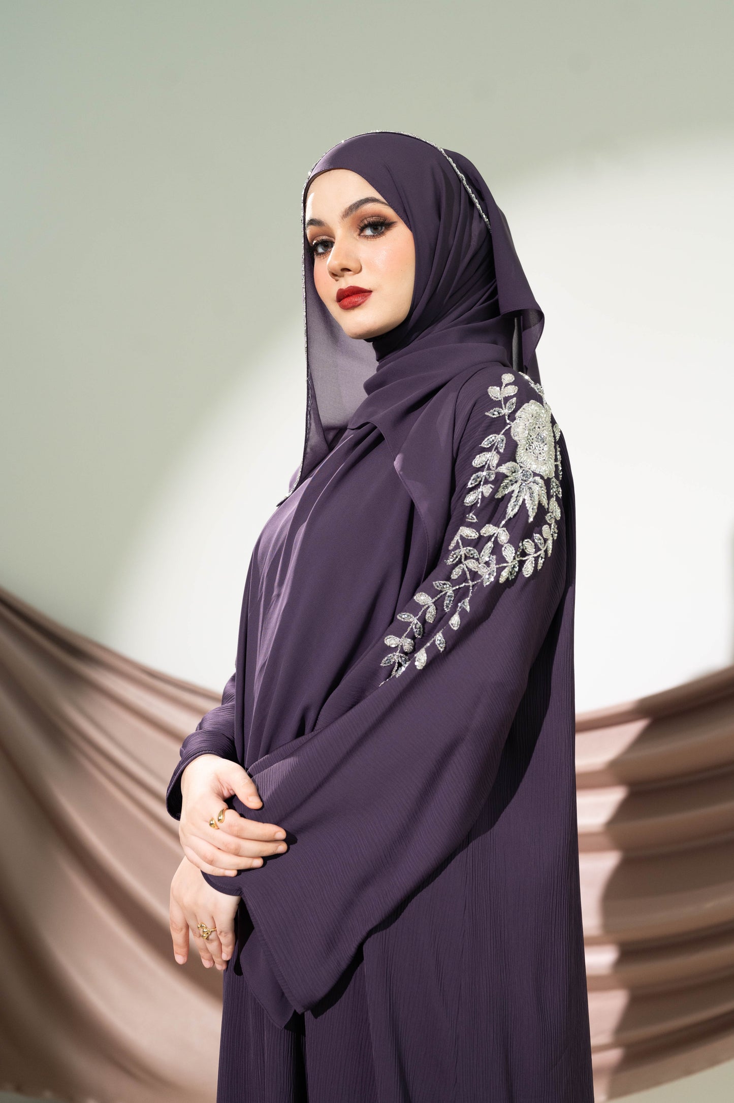 AREESHA ABAYA DEEP PURPLE
