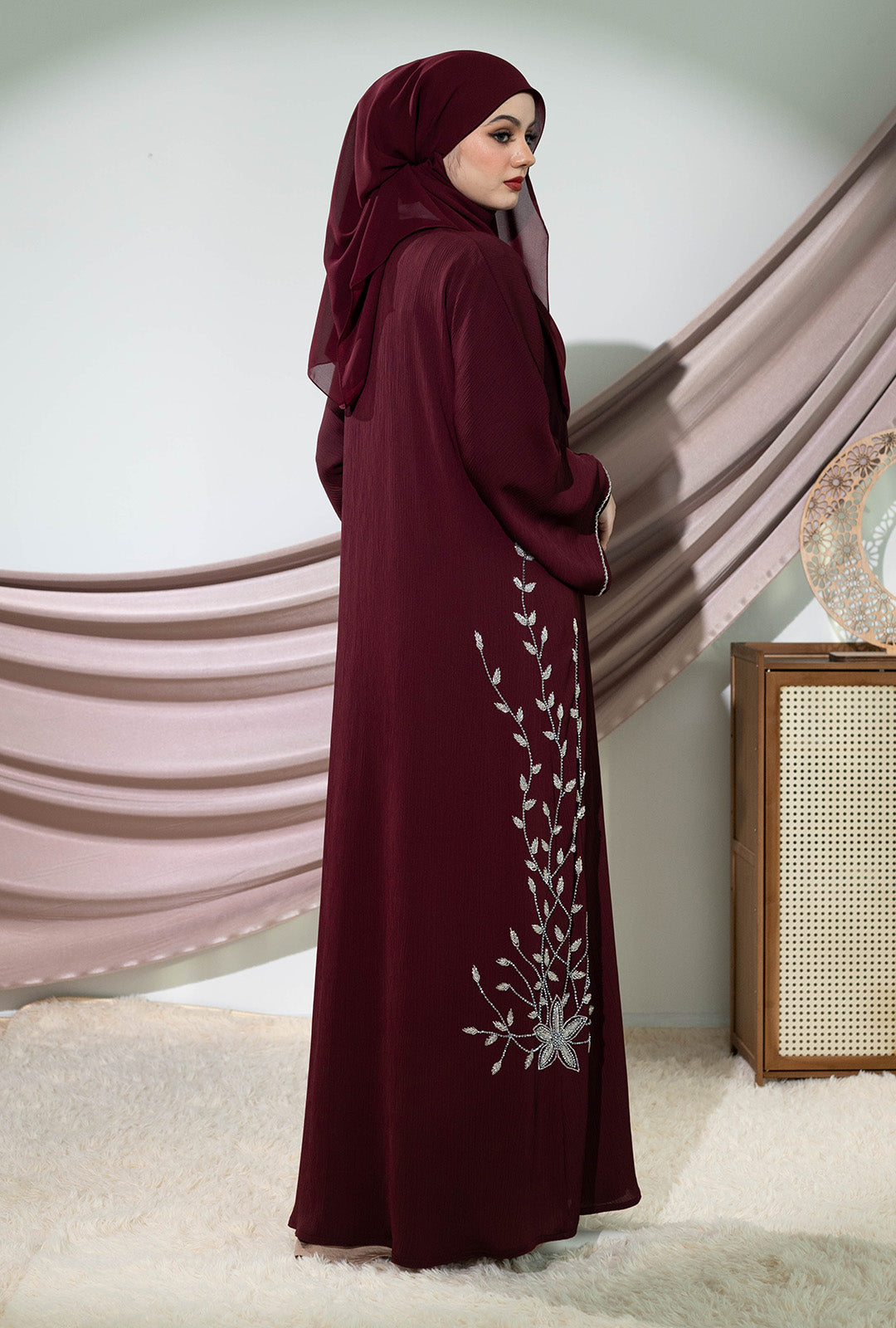 NAMYLA ABAYA BURGUNDY