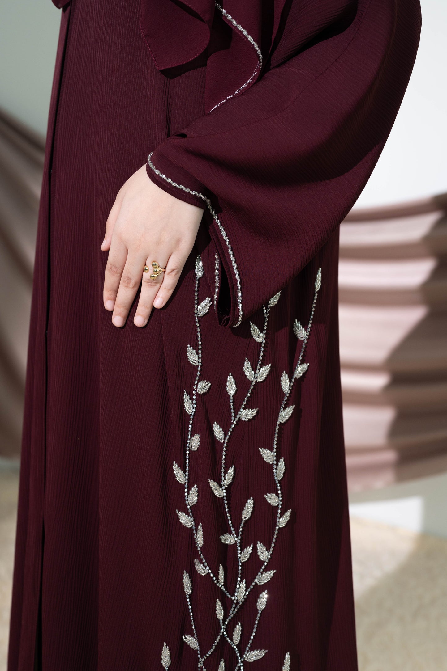 NAMYLA ABAYA BURGUNDY