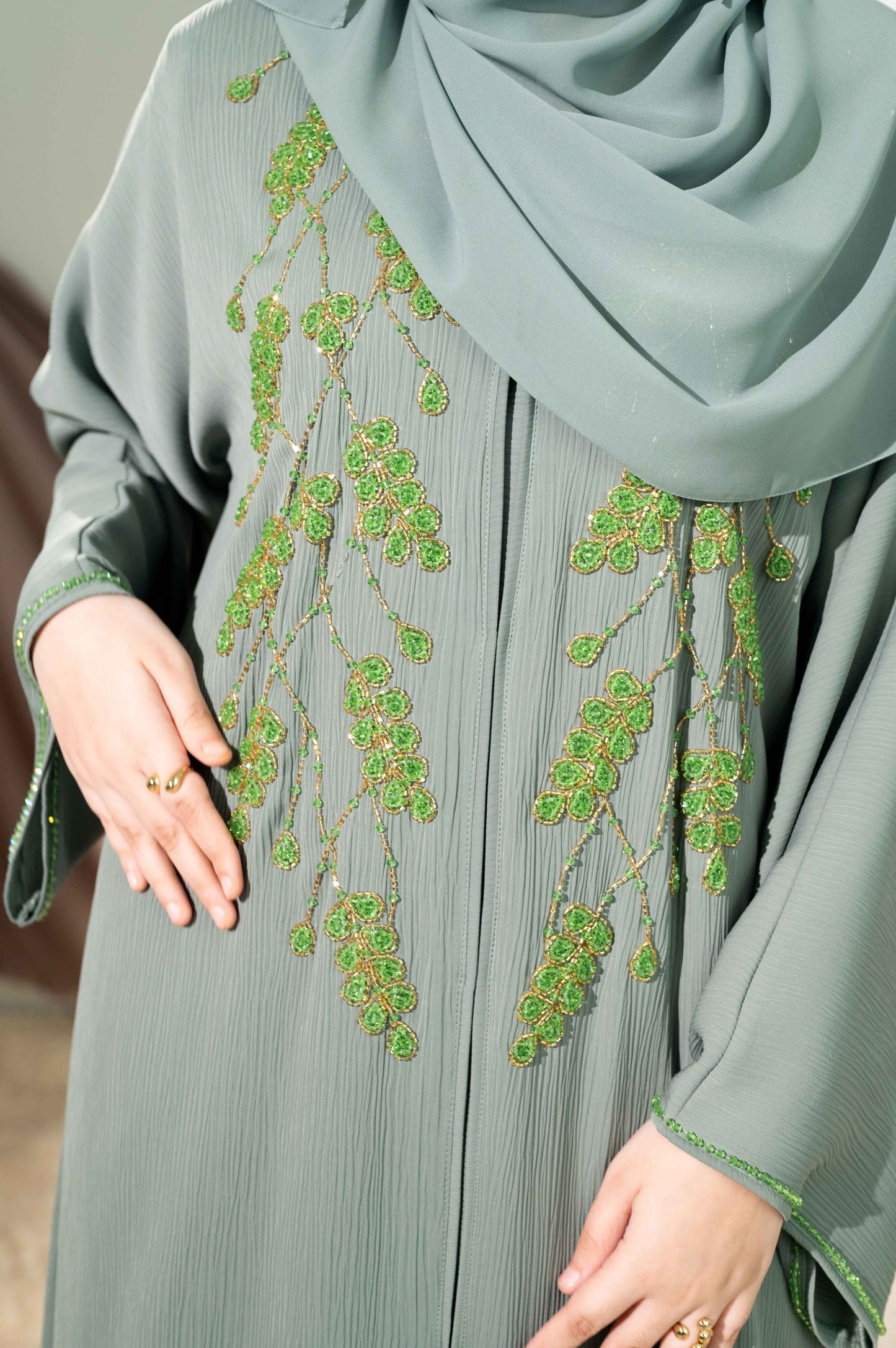 AMARA ABAYA DUSTY GREEN
