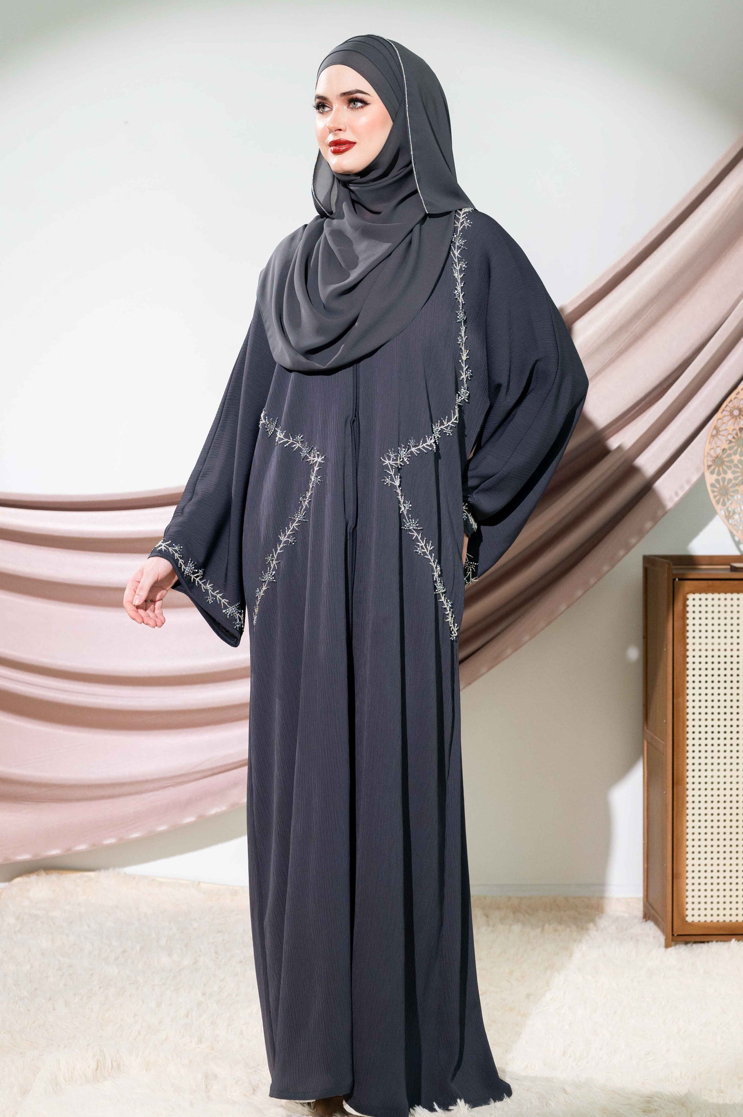 DELAYLI ABAYA DARK GREY