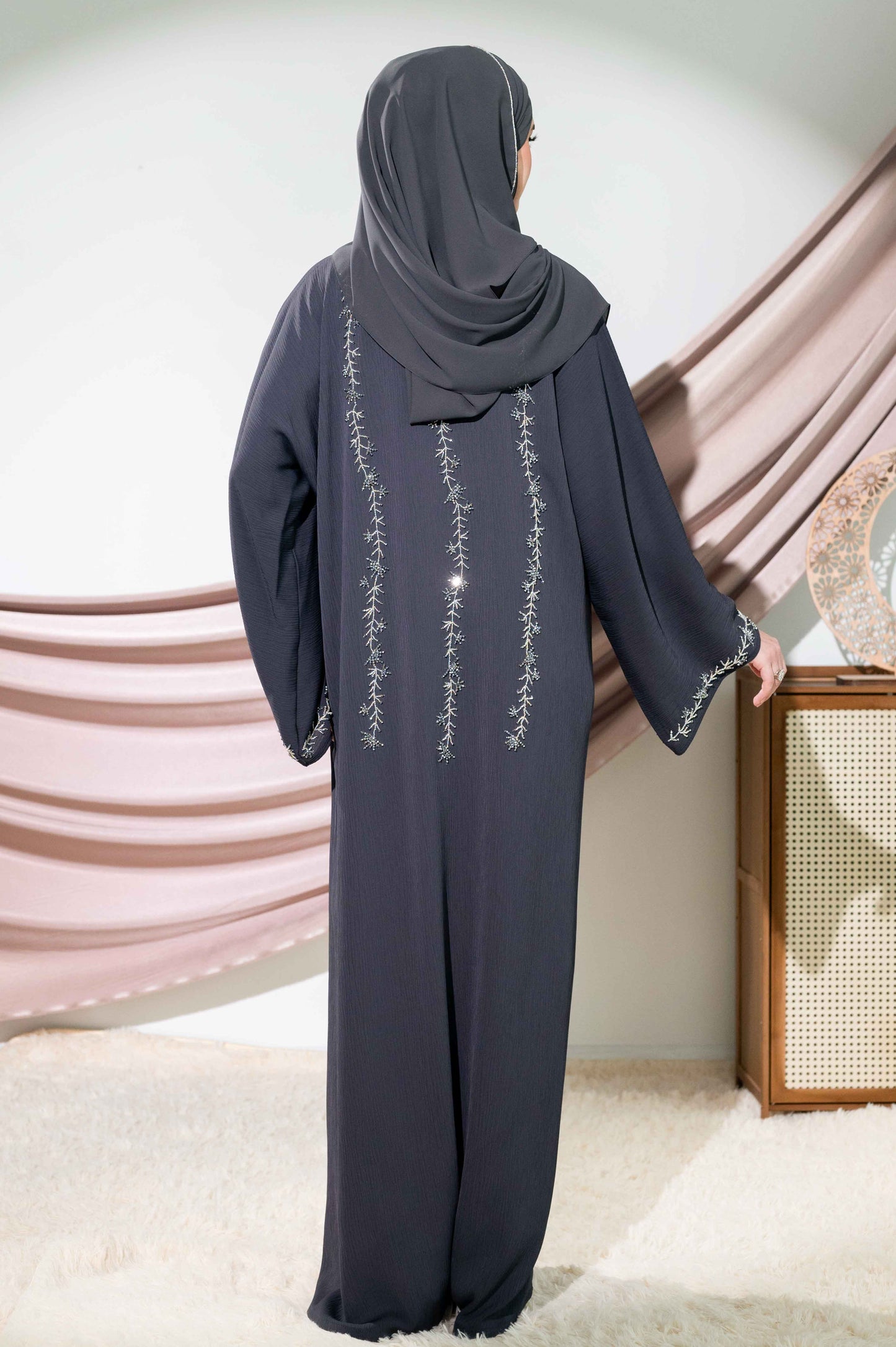 DELAYLI ABAYA DARK GREY