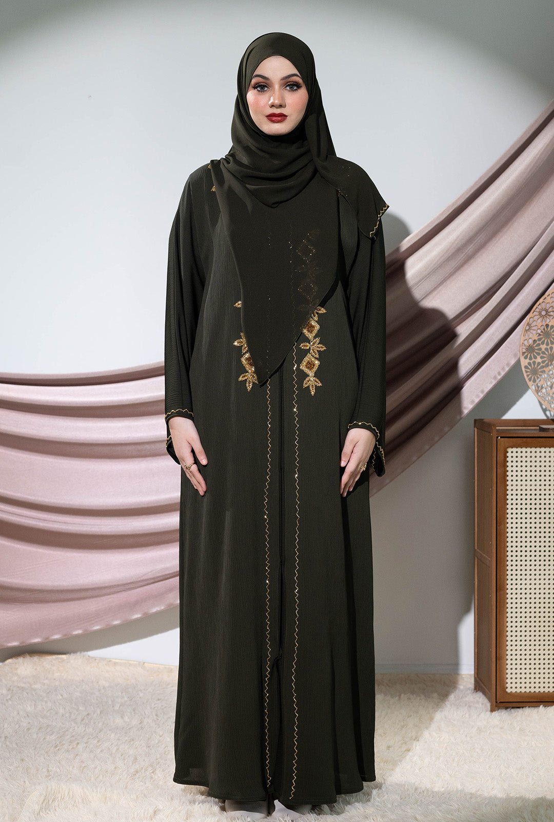 LEANDRA ABAYA DARK OLIVE