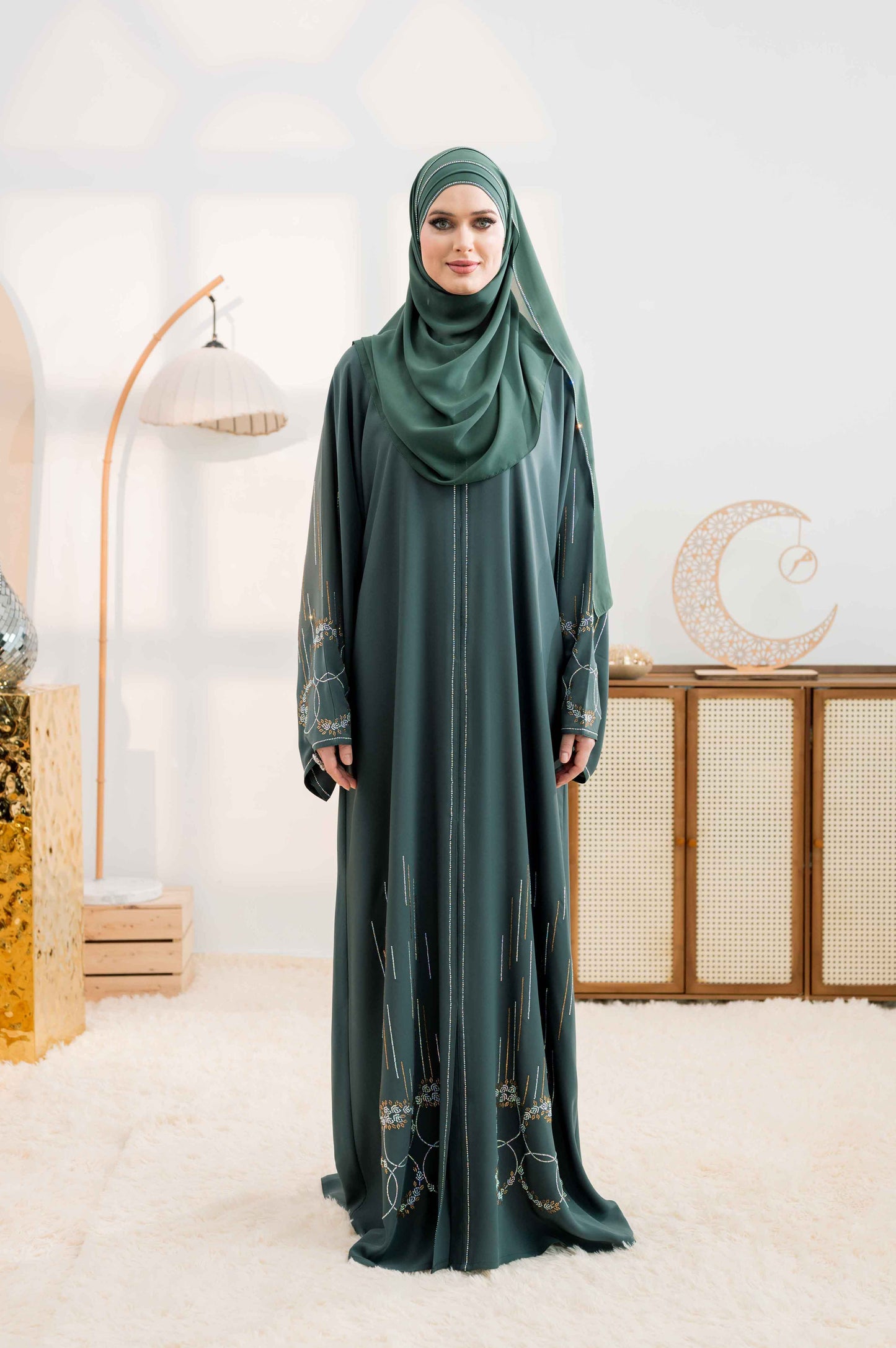MAHEEM ABAYA DARK GREEN