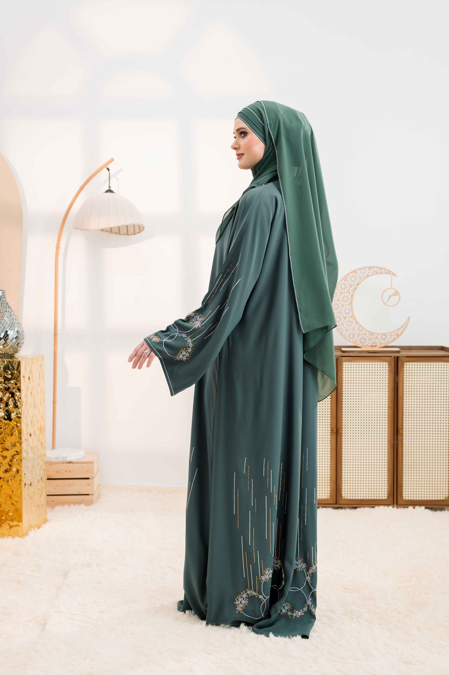 MAHEEM ABAYA DARK GREEN