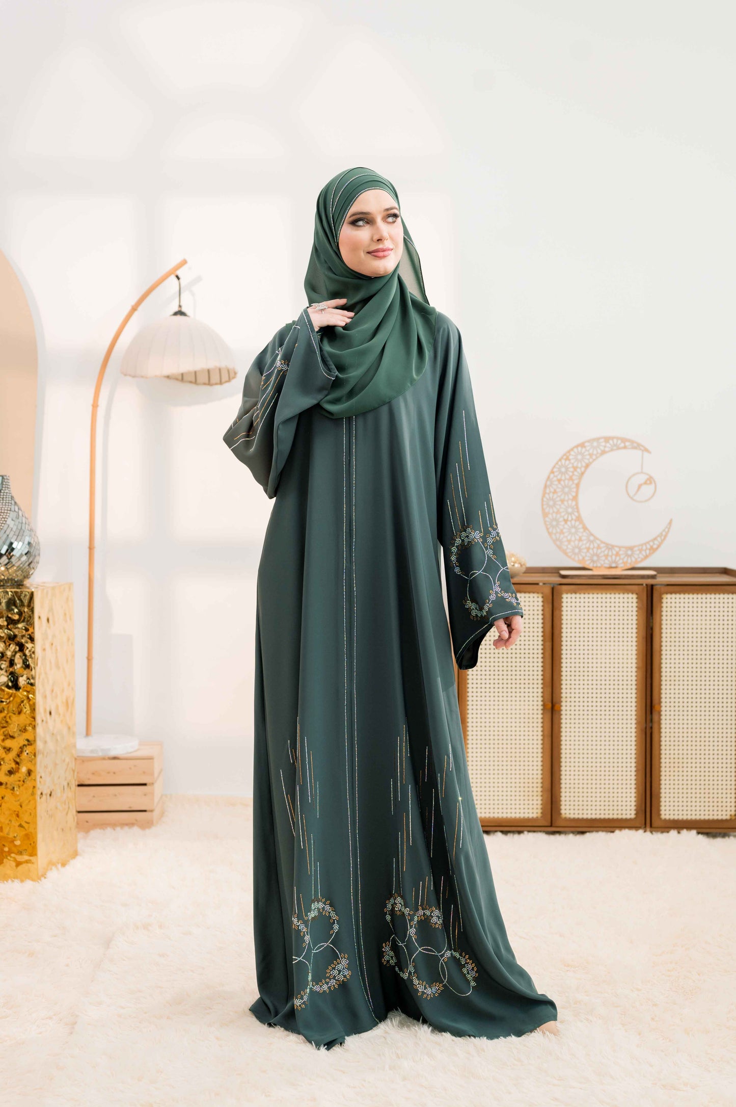 MAHEEM ABAYA DARK GREEN