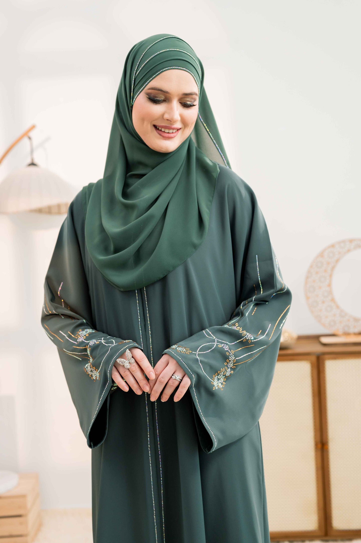 MAHEEM ABAYA DARK GREEN