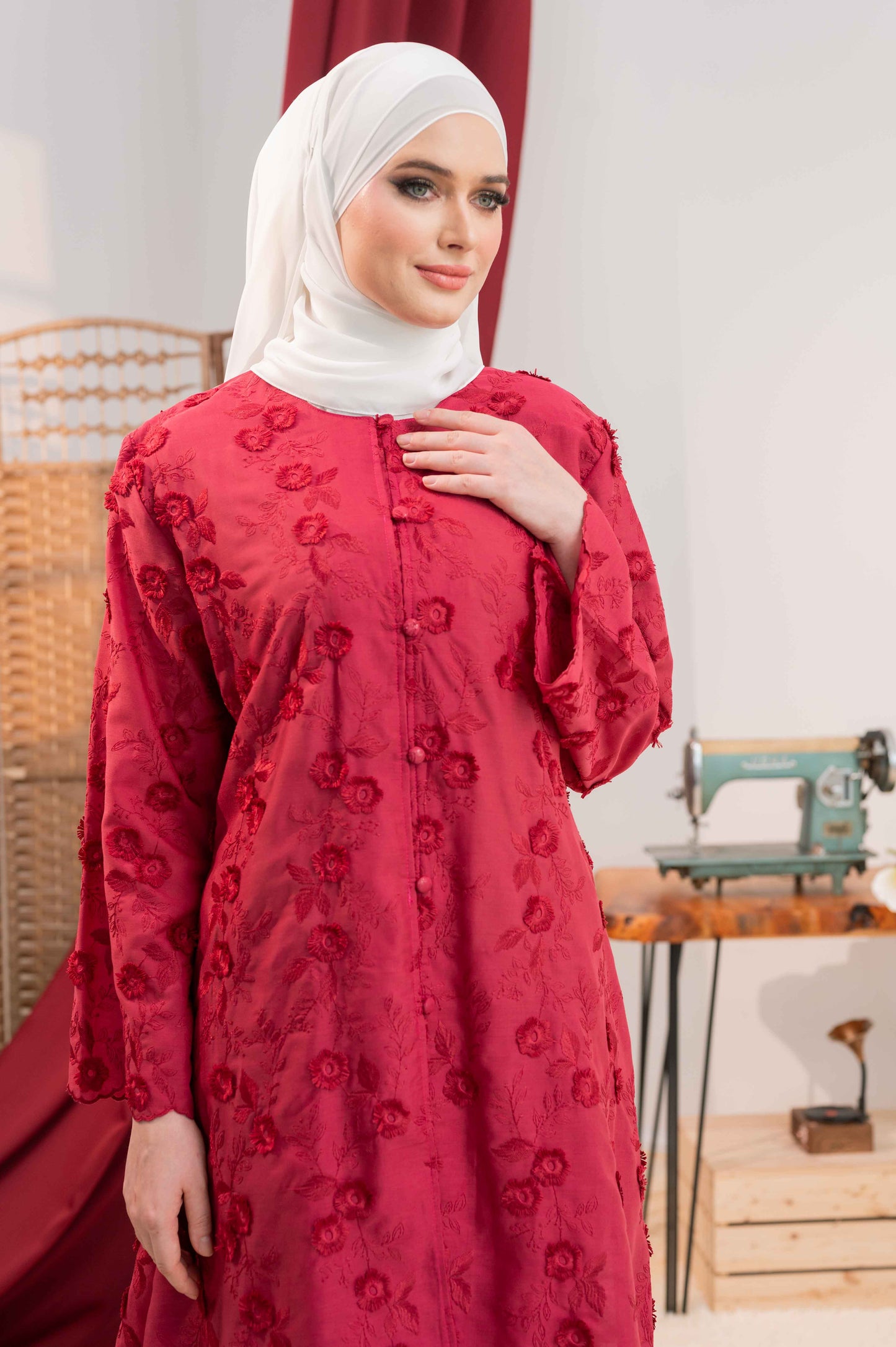 KURUNG CIK KEMBANG SAYANG RASPBERRY