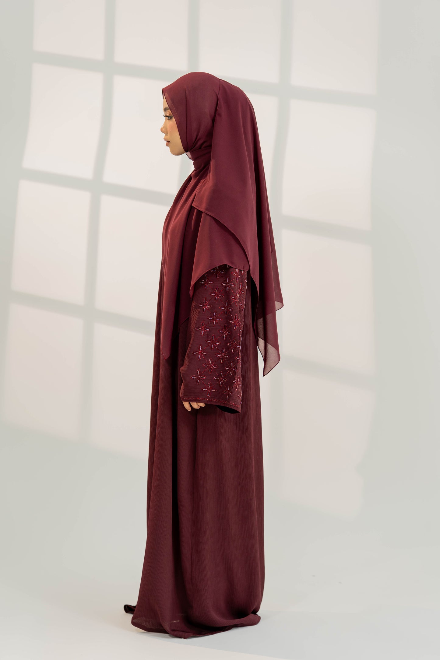 HAWA ABAYA BURGUNDY