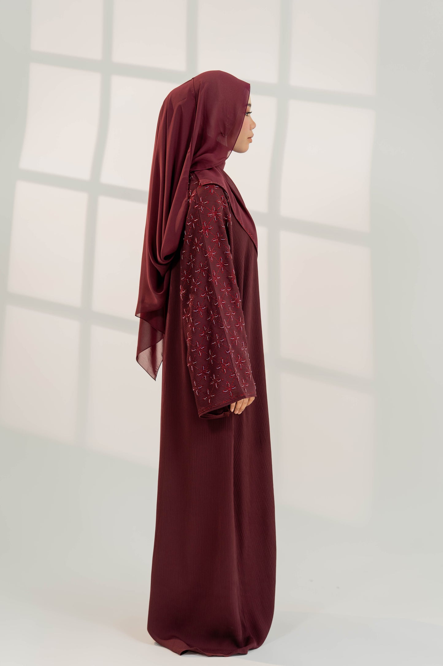 HAWA ABAYA BURGUNDY