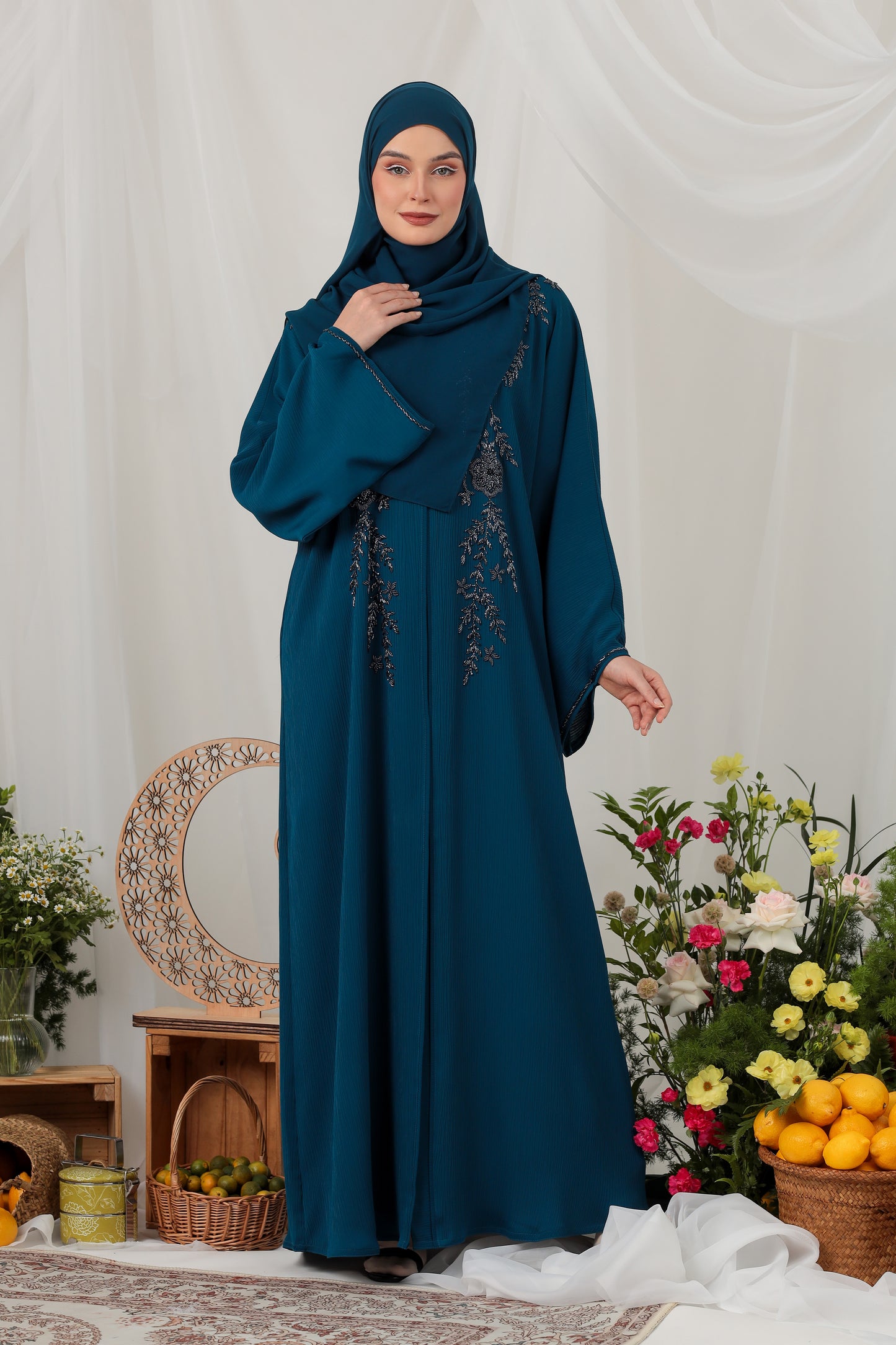 VANIA ABAYA TEAL BLUE