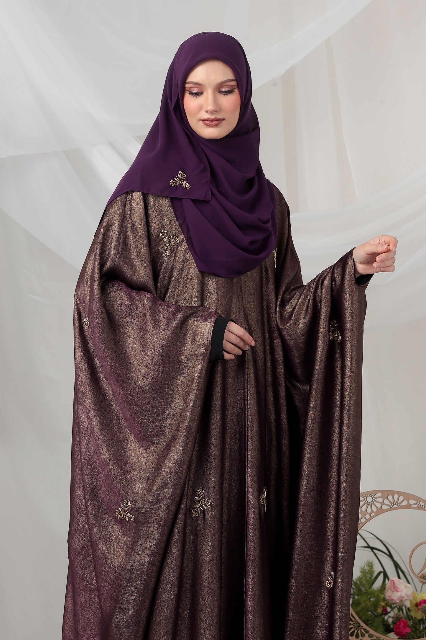 QAHEERA ABAYA PURPLE