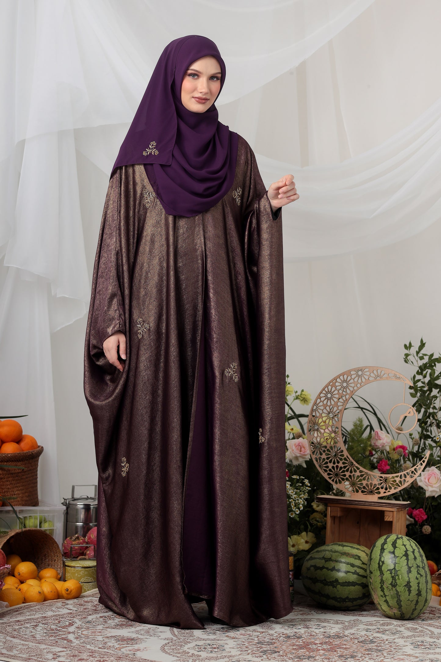 QAHEERA ABAYA PURPLE