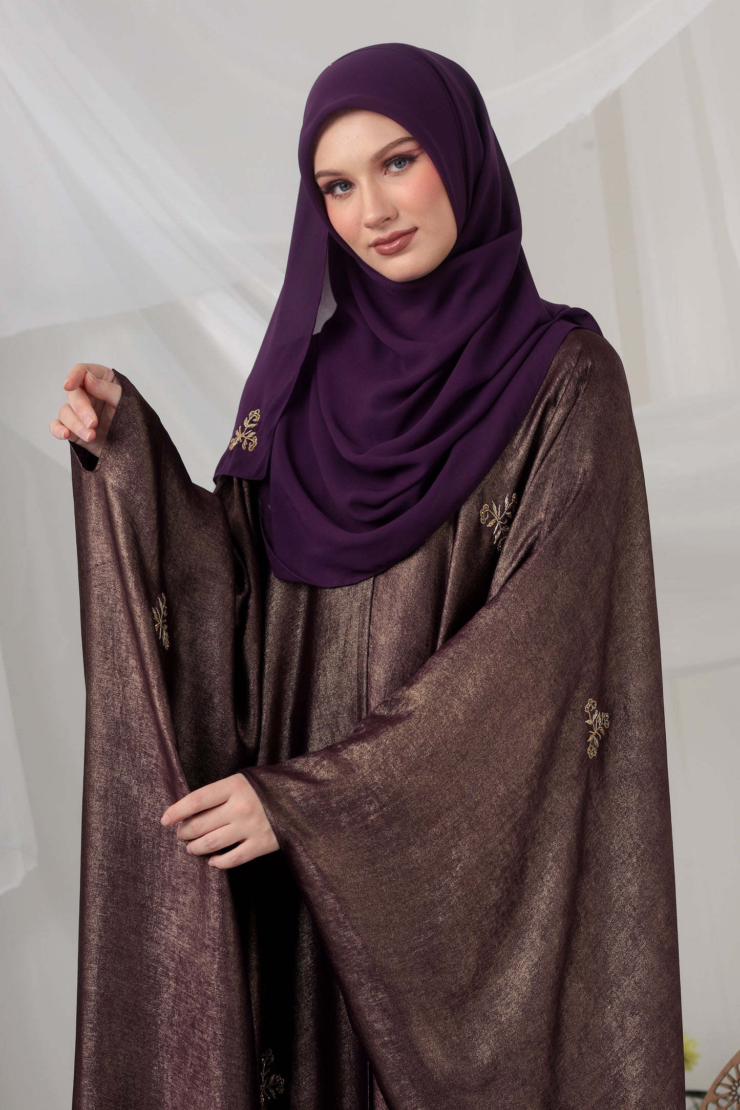 QAHEERA ABAYA PURPLE