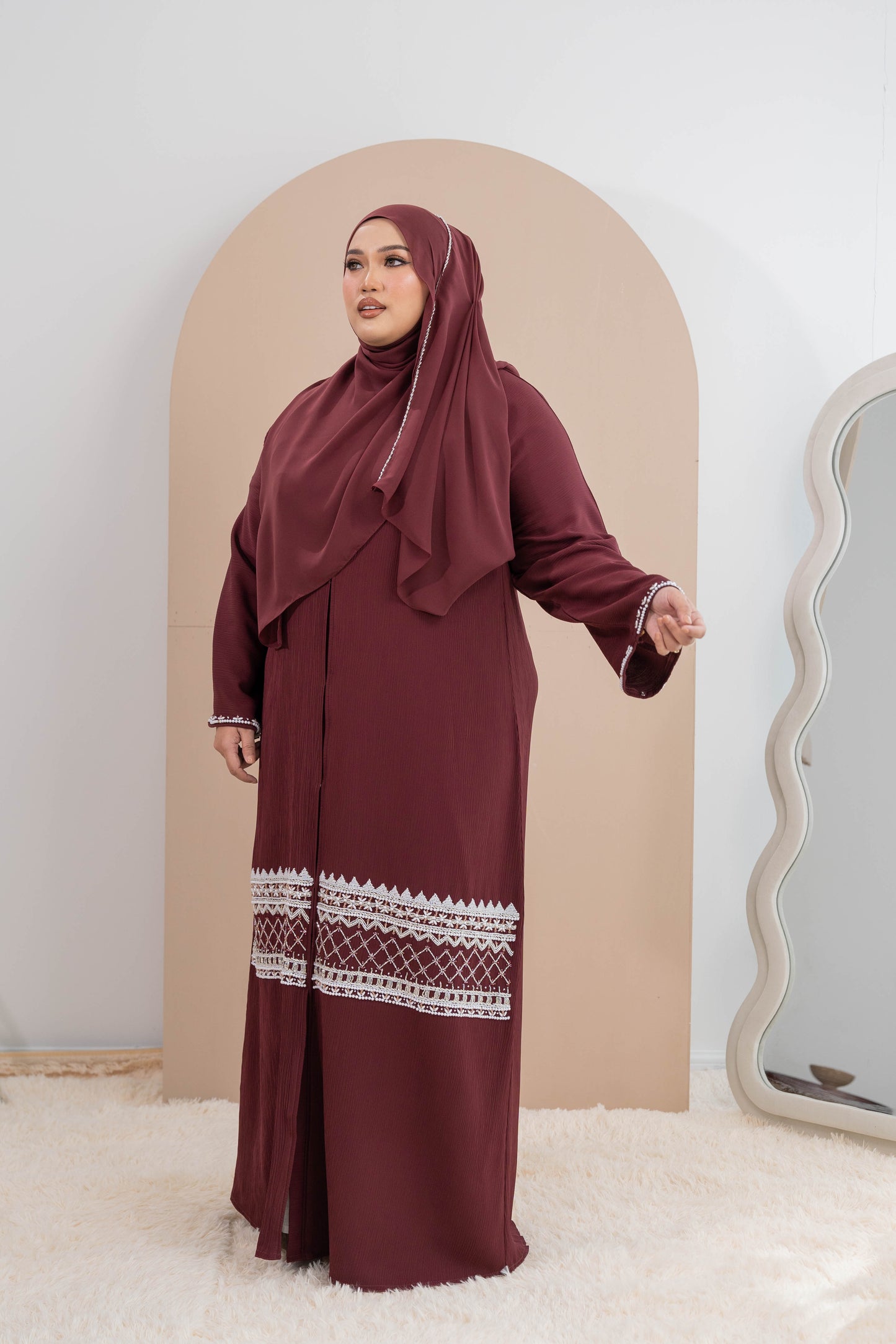 JAWDA ABAYA BURGUNDY
