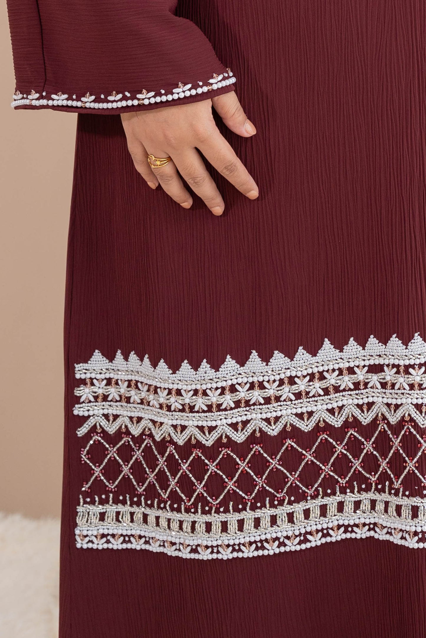 JAWDA ABAYA BURGUNDY