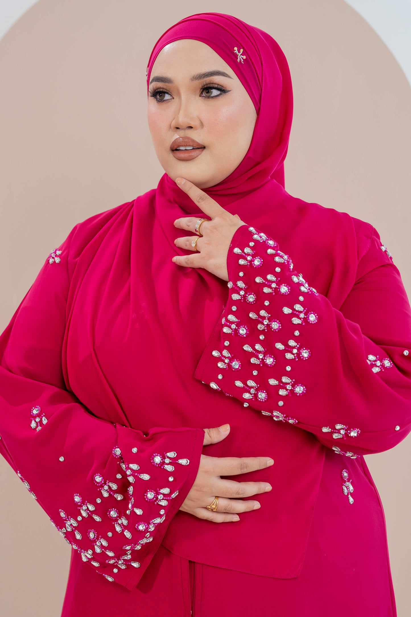 KHEER ABAYA FUCHSIA PINK