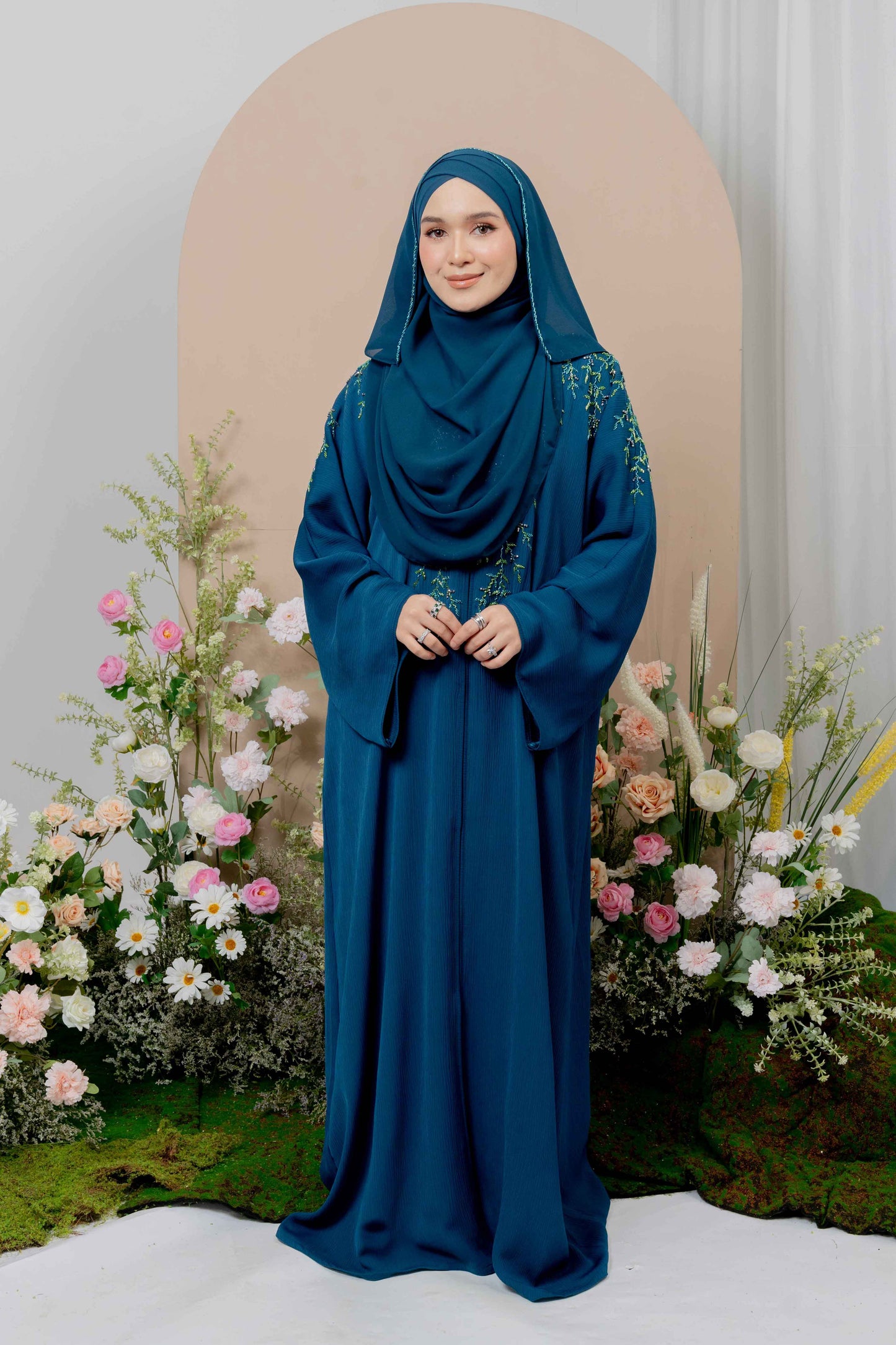 SIDRA ABAYA TEAL BLUE